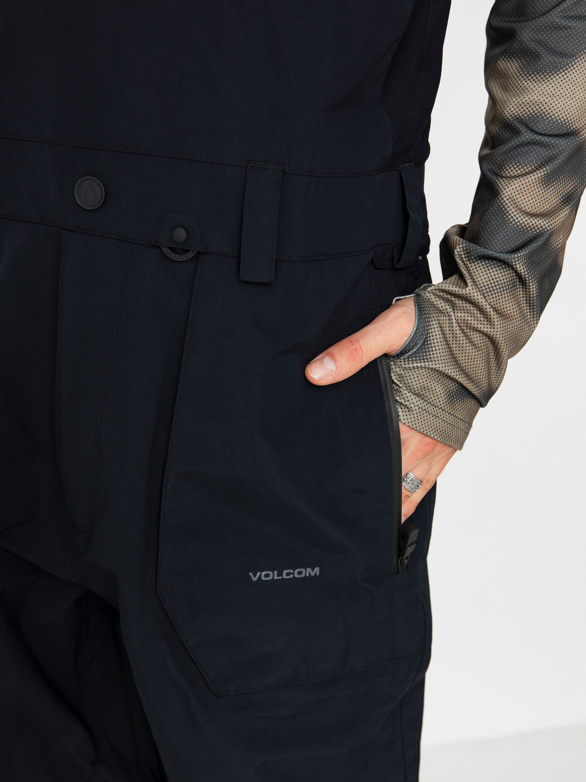 Pánské Snowboardové kalhoty  Volcom Rain Gore Tex Bib Overall (black)