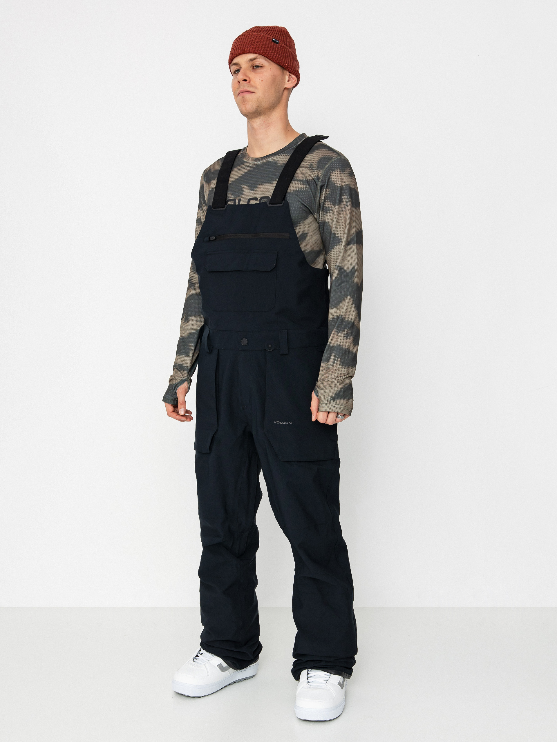 Pánské Snowboardové kalhoty  Volcom Roan Bib Overall (black)