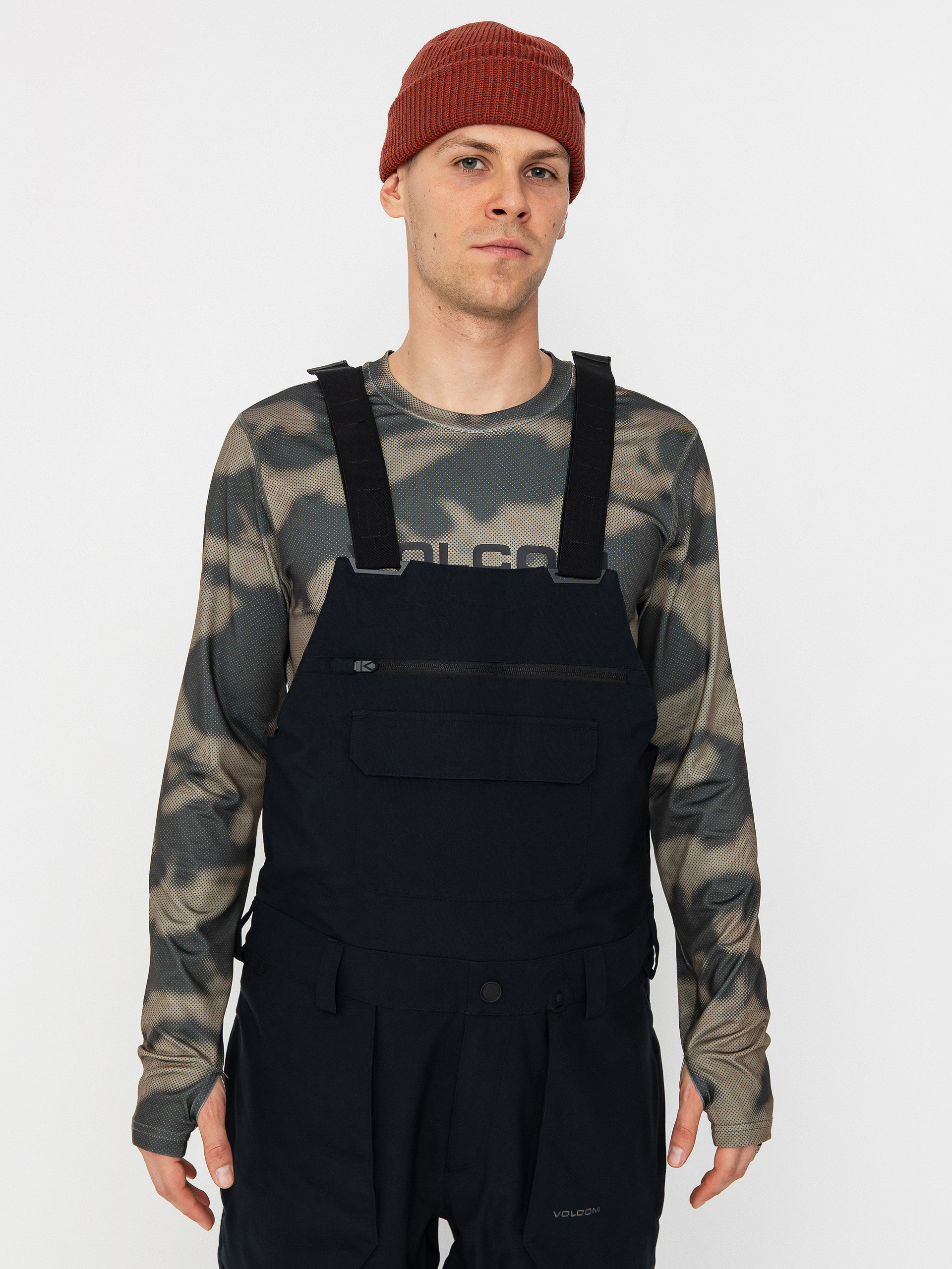 Pánské Snowboardové kalhoty  Volcom Roan Bib Overall (black)
