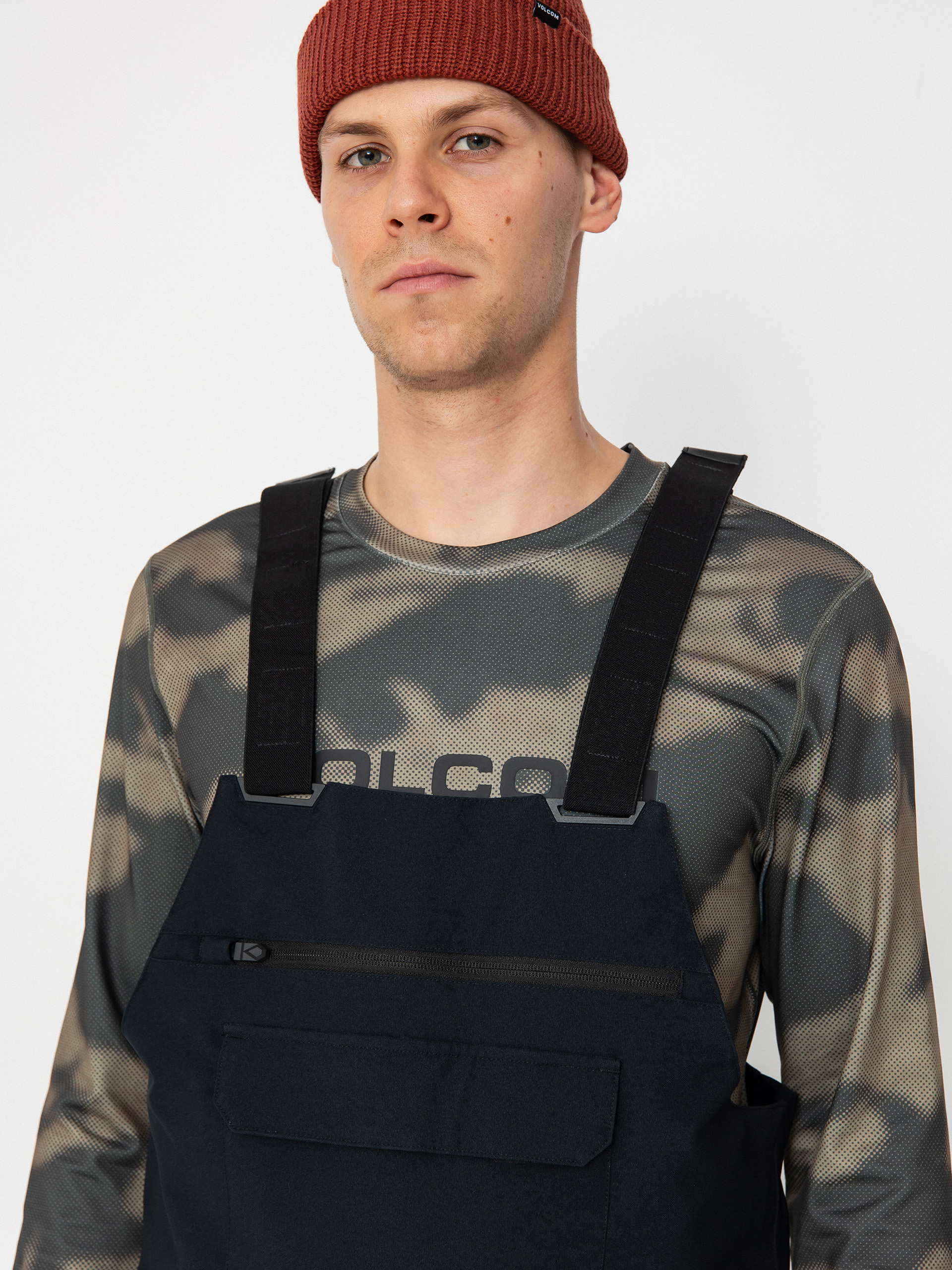 Pánské Snowboardové kalhoty  Volcom Roan Bib Overall (black)