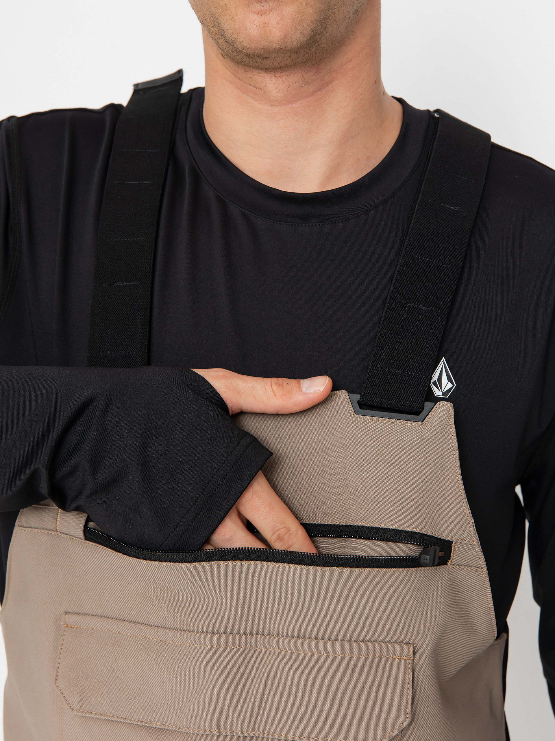 Pánské Snowboardové kalhoty  Volcom Roan Bib Overall (chestnut brown)