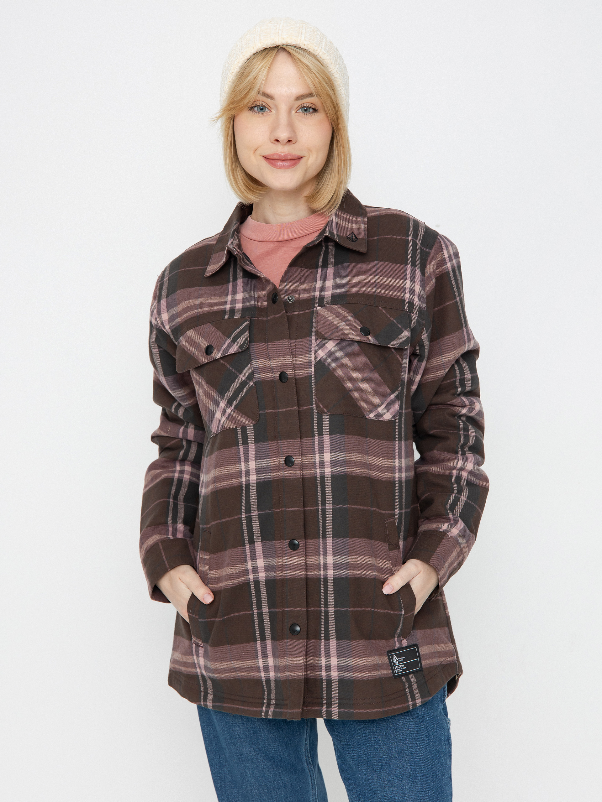 Snowboardovu00e1 bunda Volcom Ins Riding Flannel Wmn (dusty lavender)