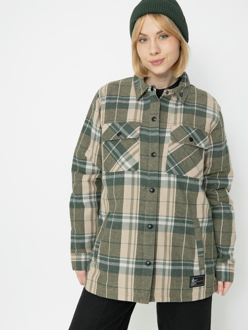 Dámská Snowboardová bunda Volcom Ins Riding Flannel (sand)