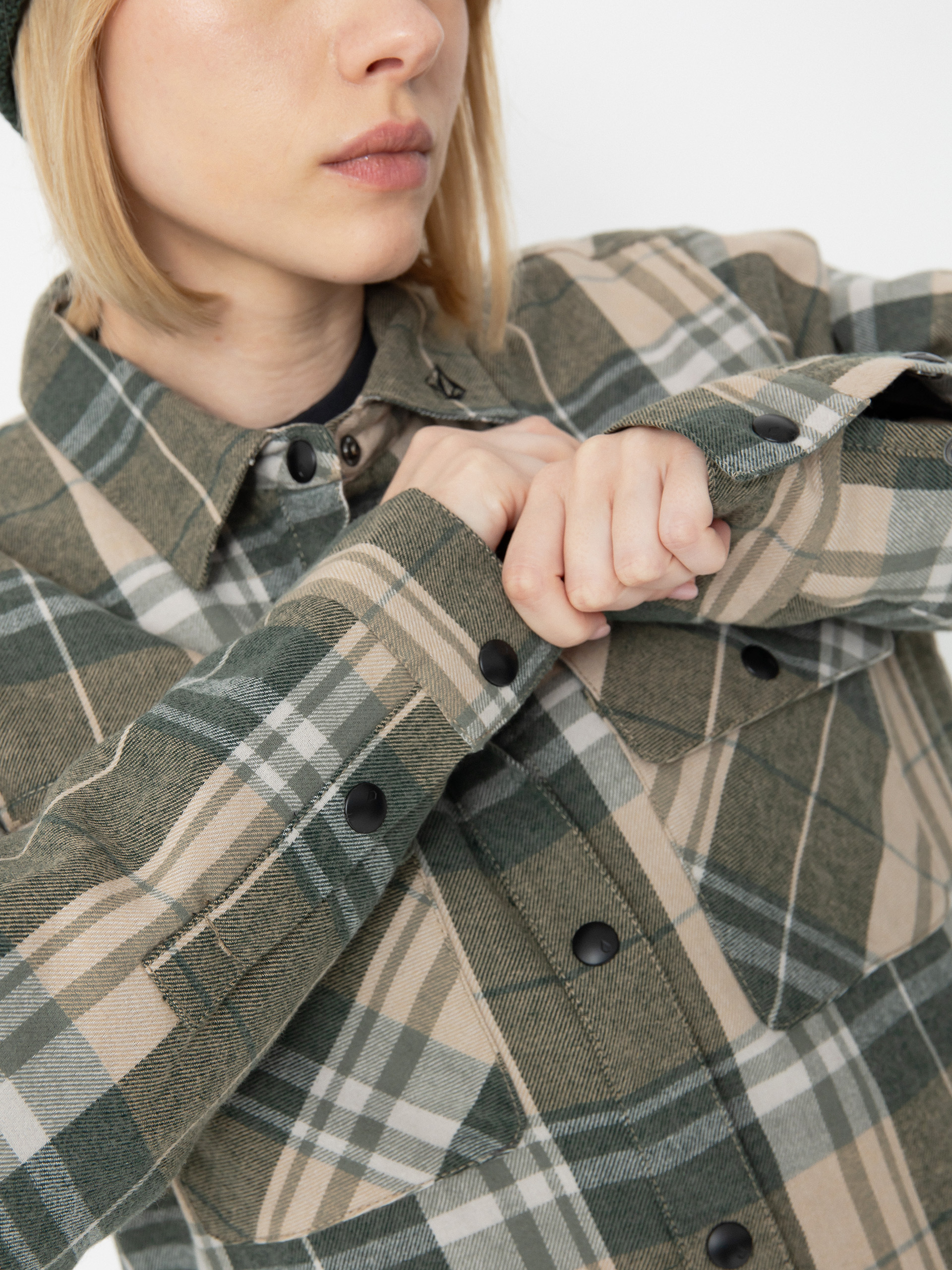 Dámská Snowboardová bunda Volcom Ins Riding Flannel (sand)