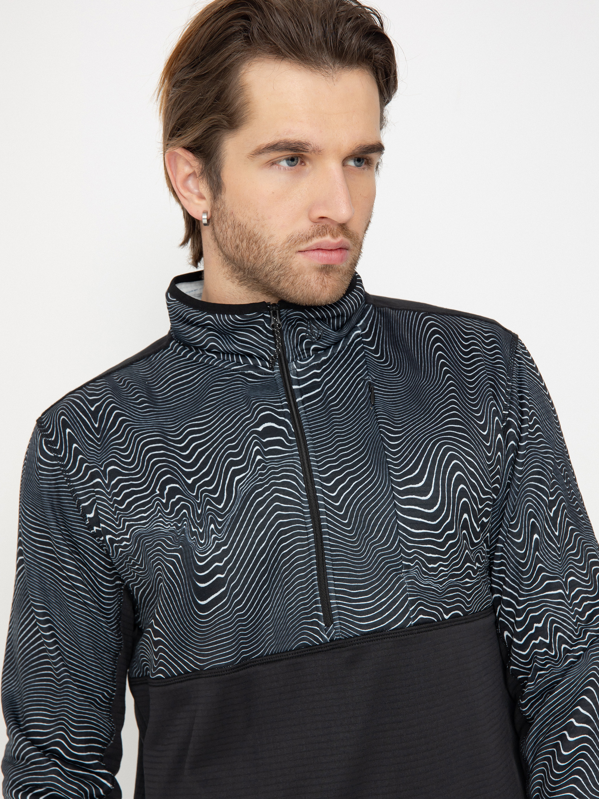 Pánská Termomikina  Volcom Gridlock Mock Neck (black print)