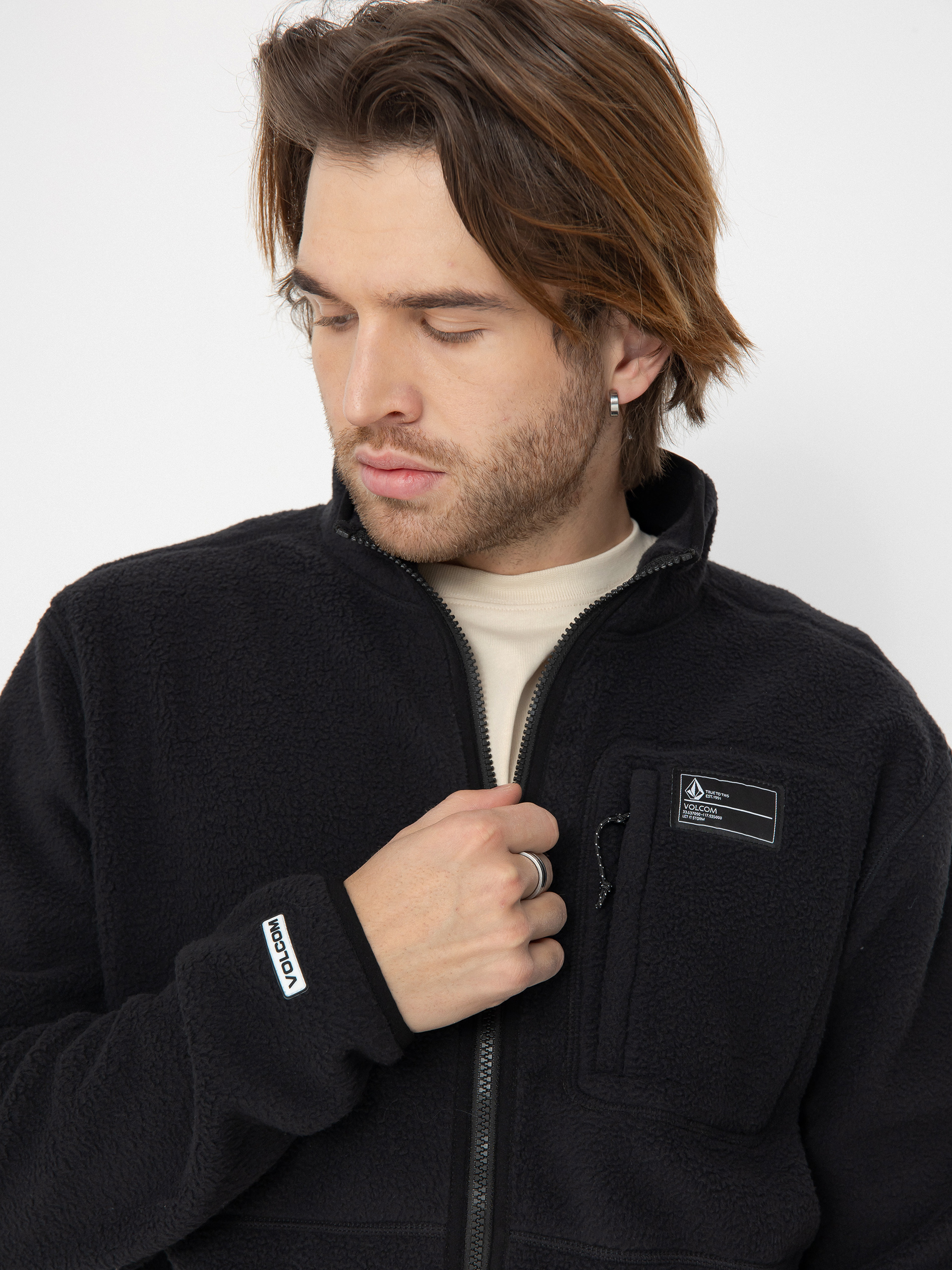 Pánská Termomikina  Volcom Fleecer Full Zip (black)