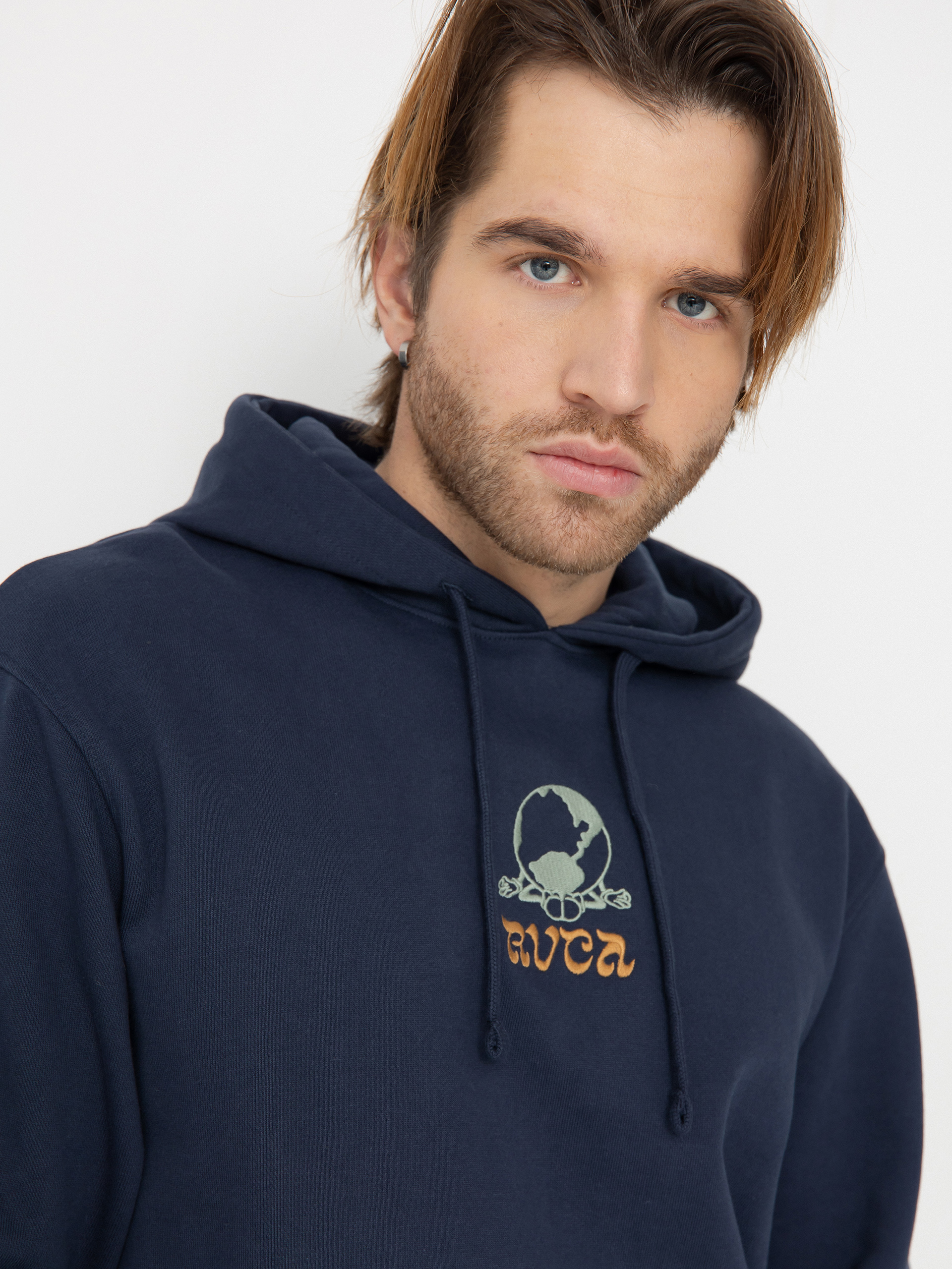 Mikina s kapucí RVCA Scorched Lands HD (navy)