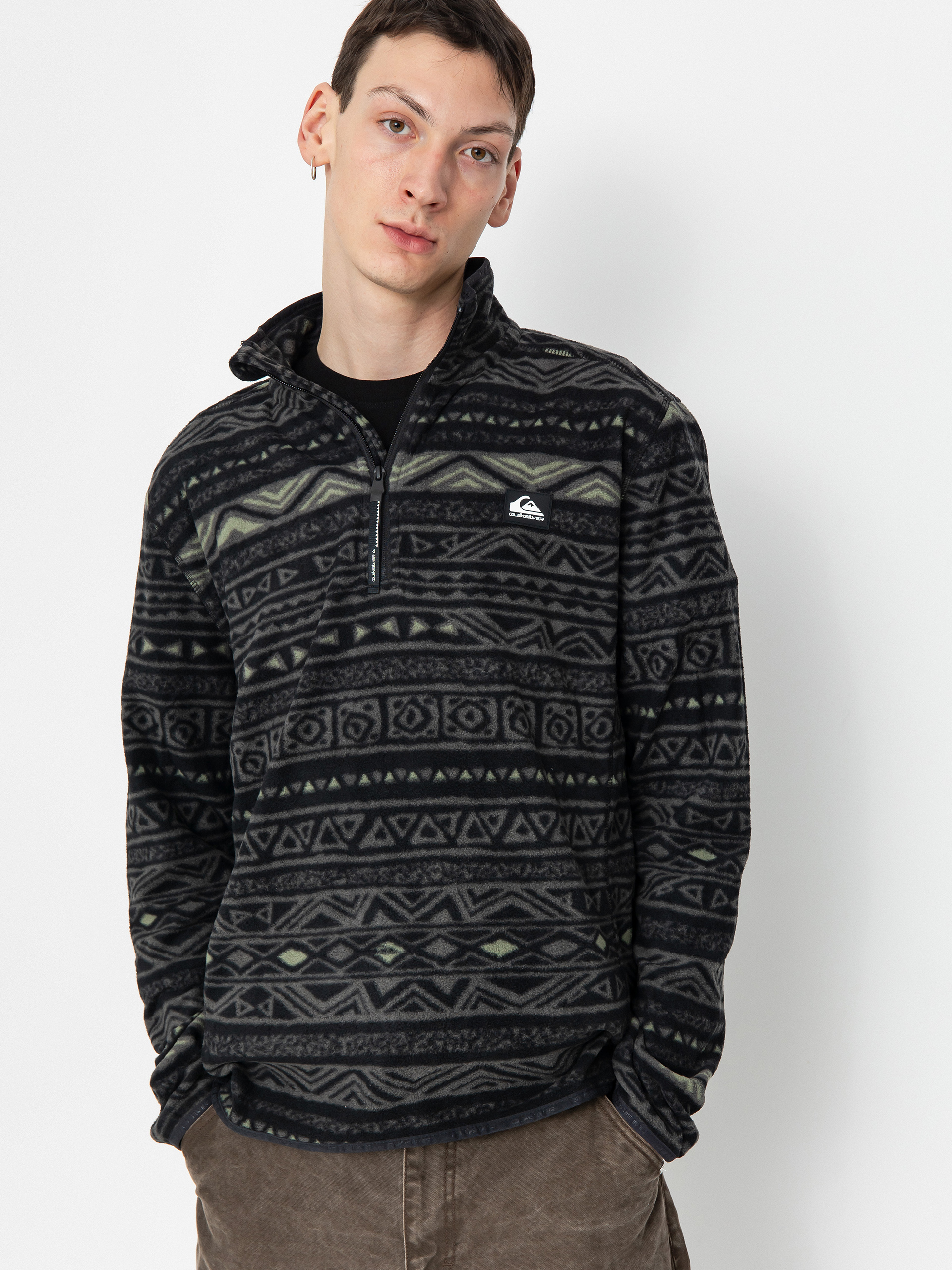 Fleecová mikina Quiksilver Aker (tribal heritage blk)