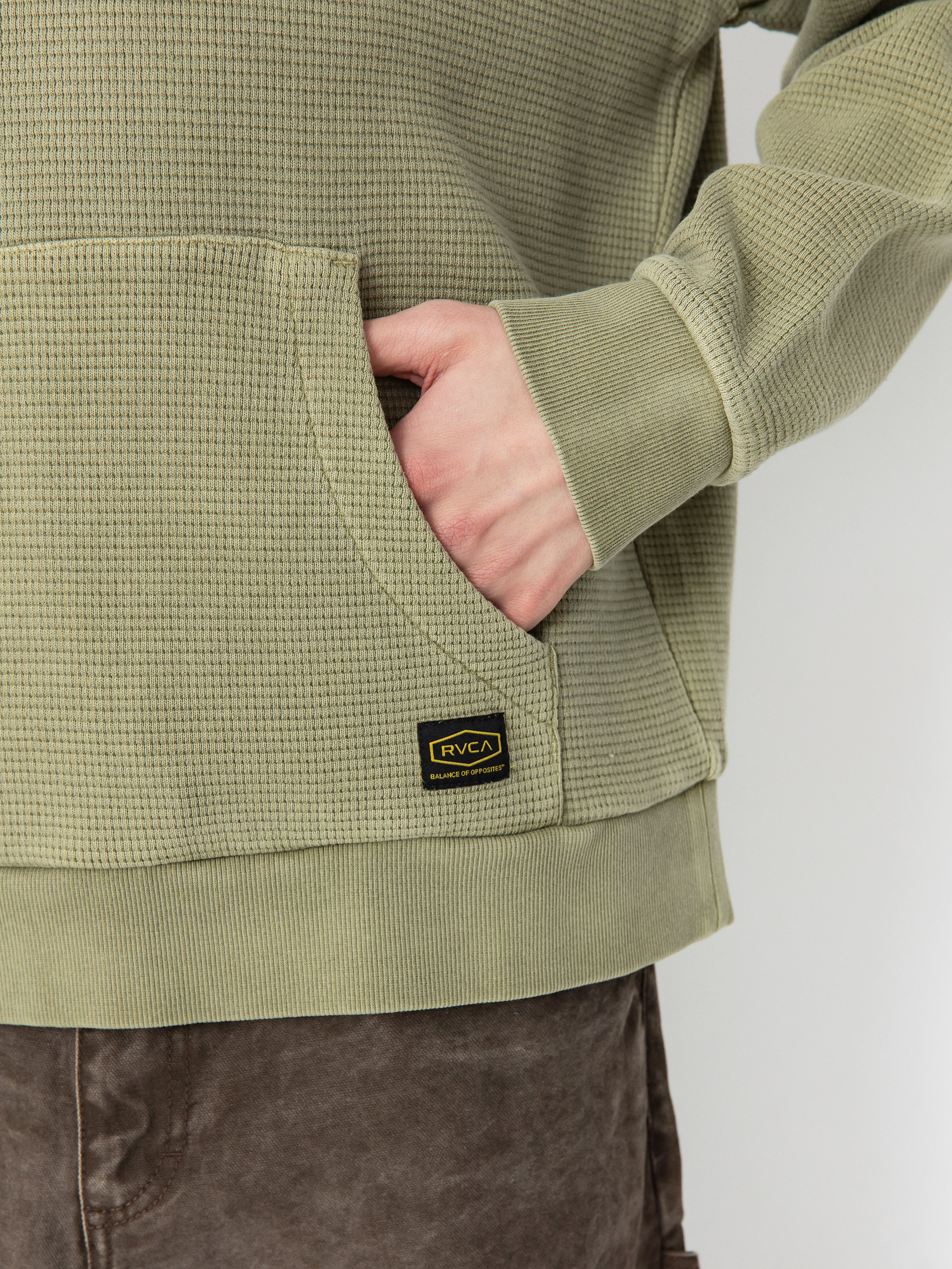 Mikina s kapucí RVCA Dayshift Thermal HD (olive)