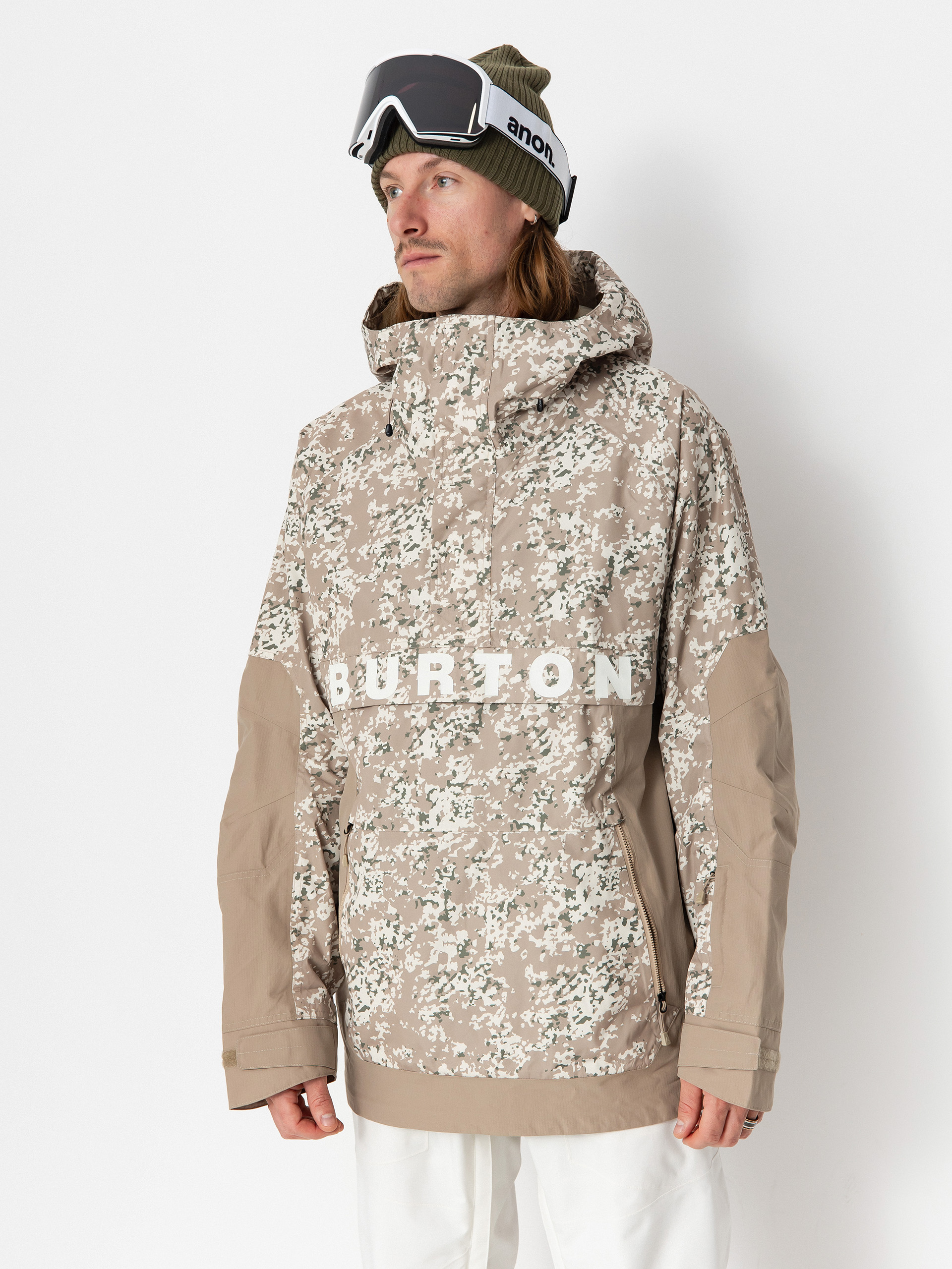 Pánská Snowboardová bunda Burton Frostner Anorak (snowfall camo/summit taupe)