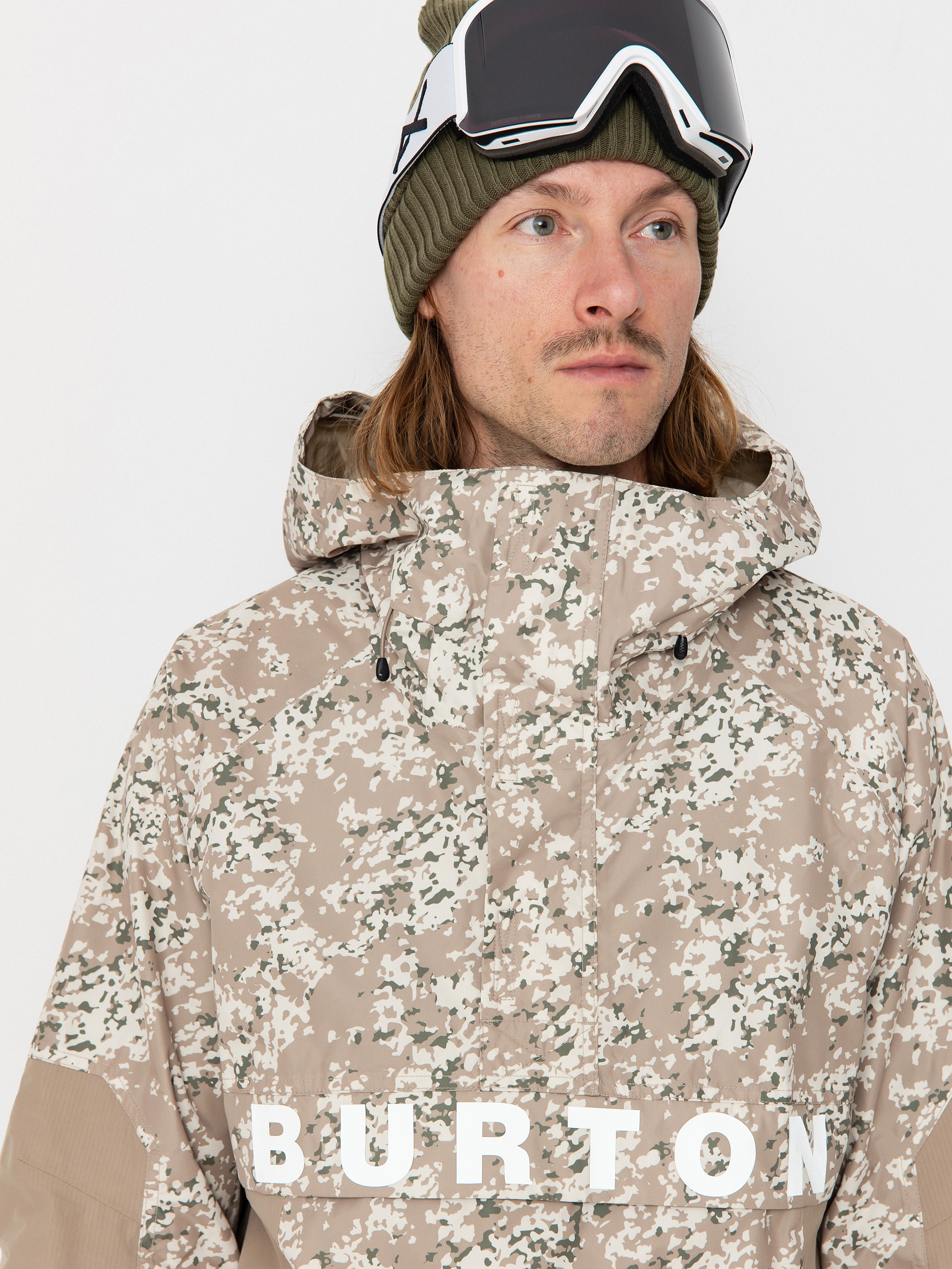 Pánská Snowboardová bunda Burton Frostner Anorak (snowfall camo/summit taupe)
