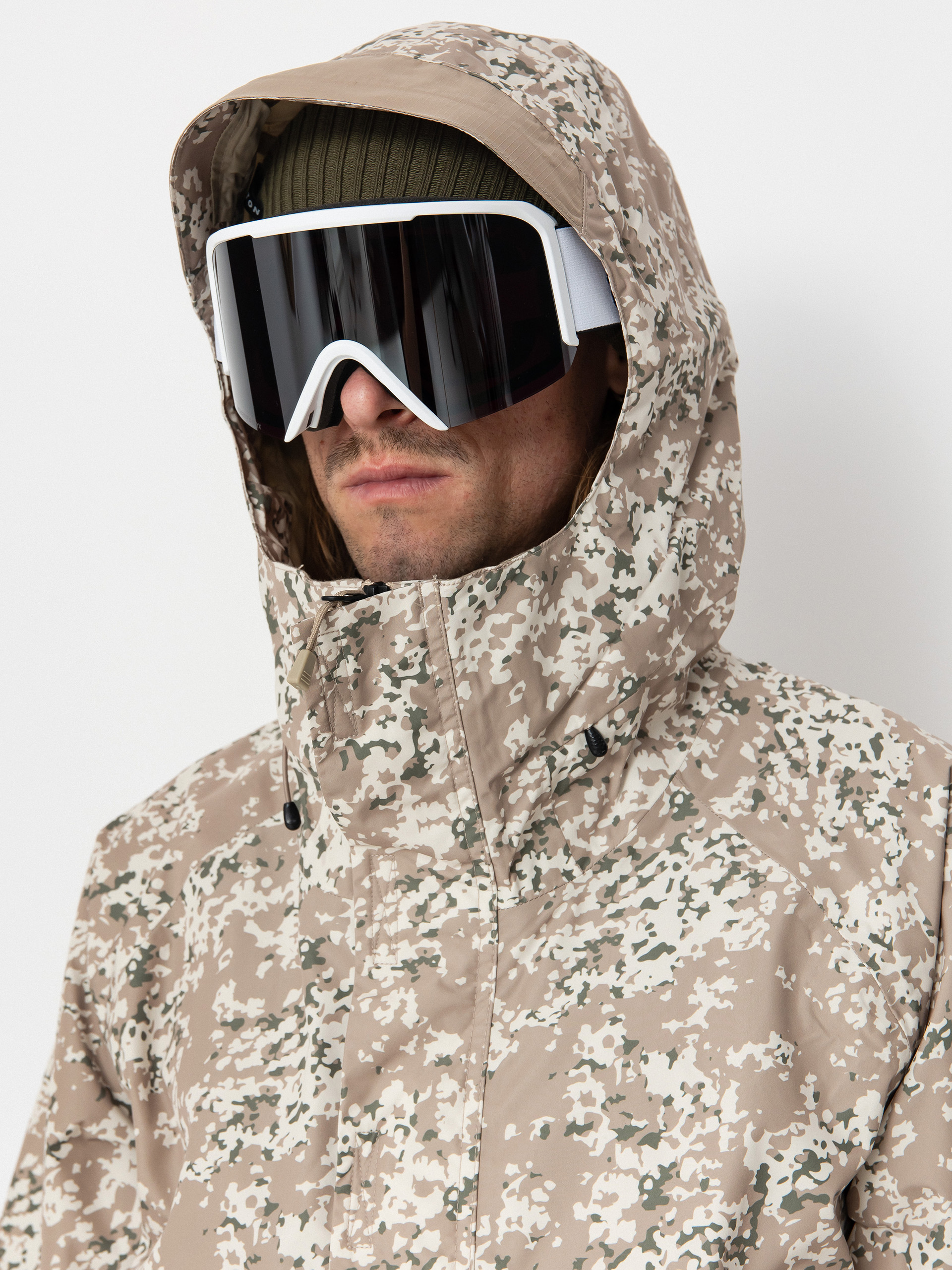Pánská Snowboardová bunda Burton Frostner Anorak (snowfall camo/summit taupe)