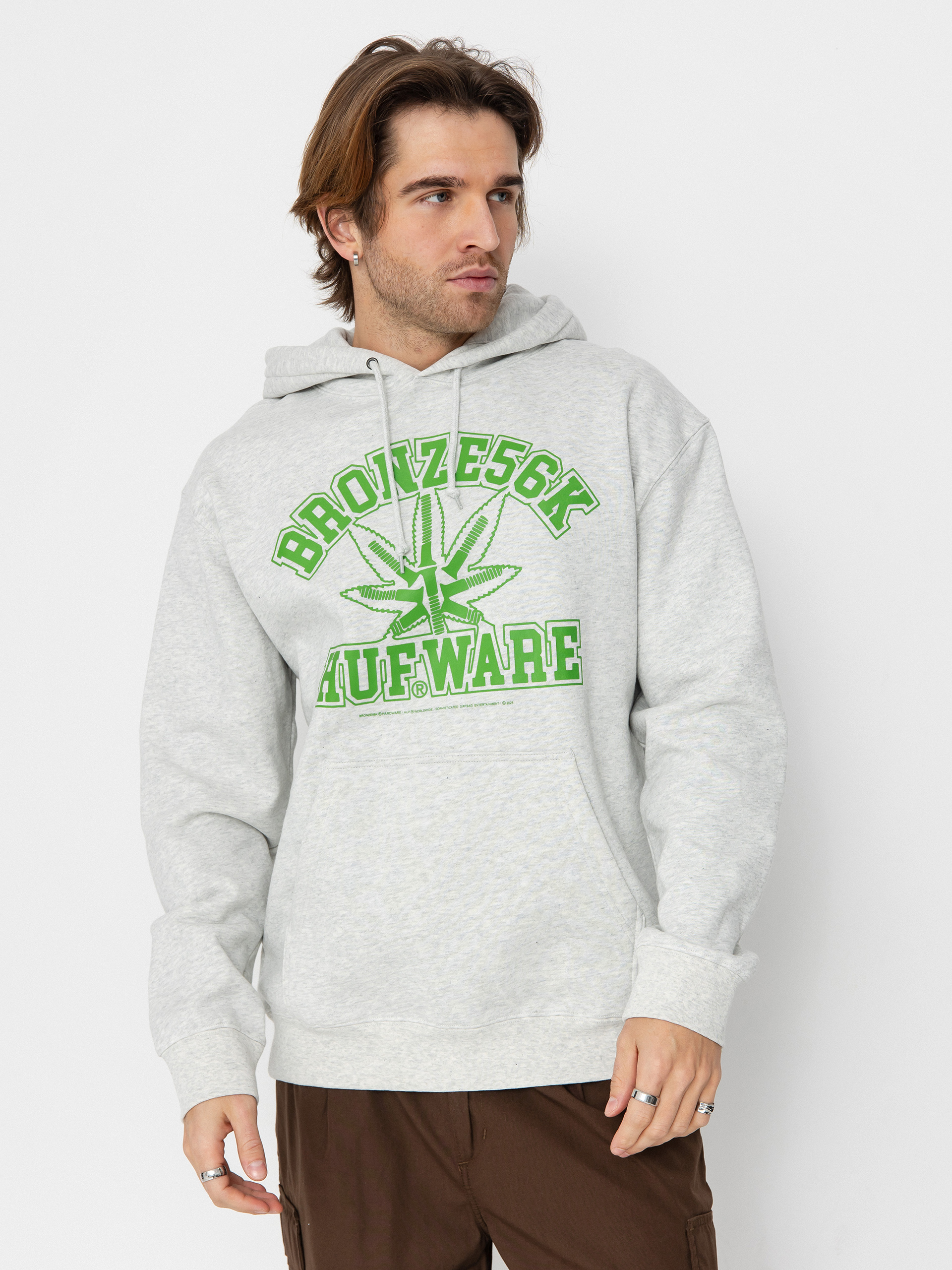 Mikina s kapucu00ed HUF X Bronze Plantware HD (ash)