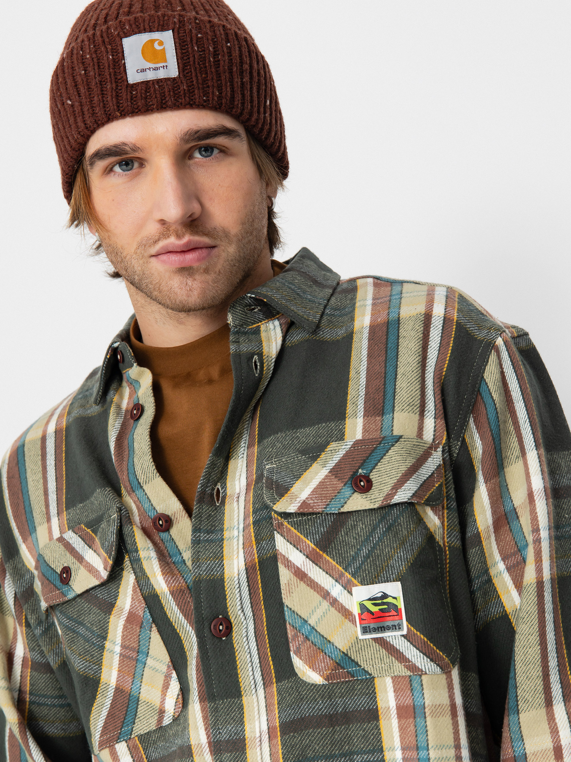 Košile Element Hueco Classic (slate green plaid)