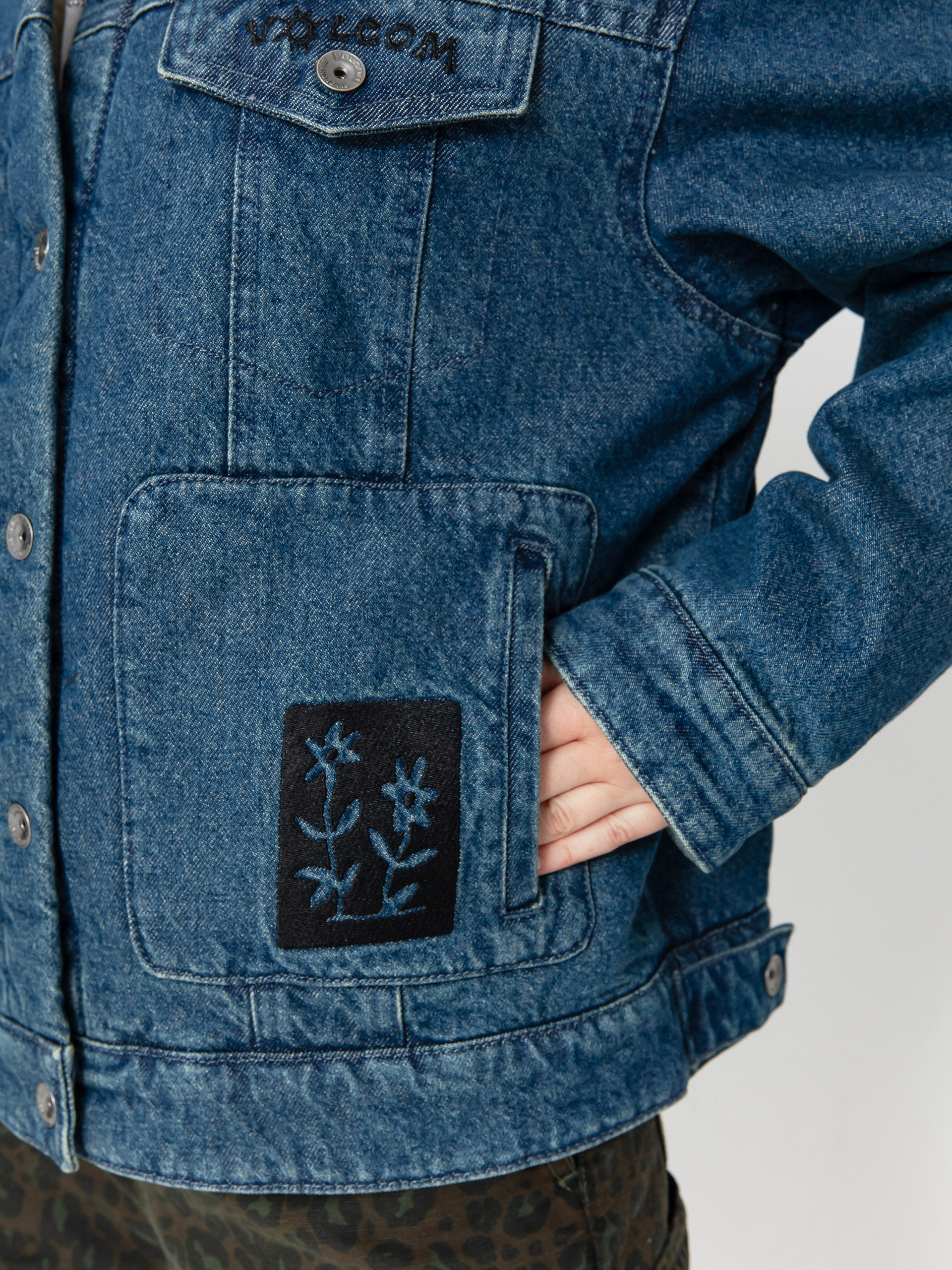 Bunda Volcom Fa Keutchi Denim Wmn (vmi-vintage marbled indigo)