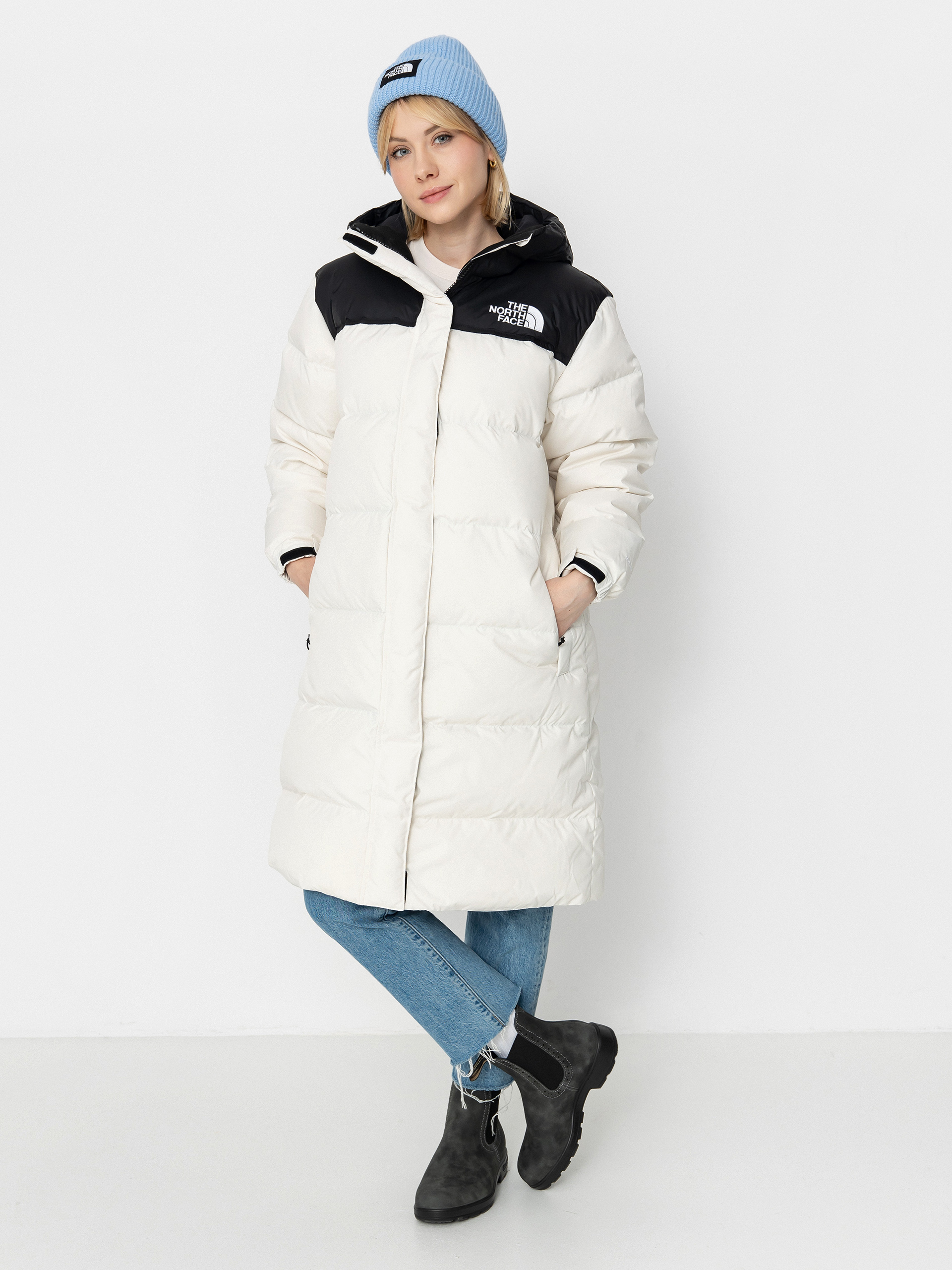 Bunda The North Face Nuptse Parka Wmn (white dune/tnf black)