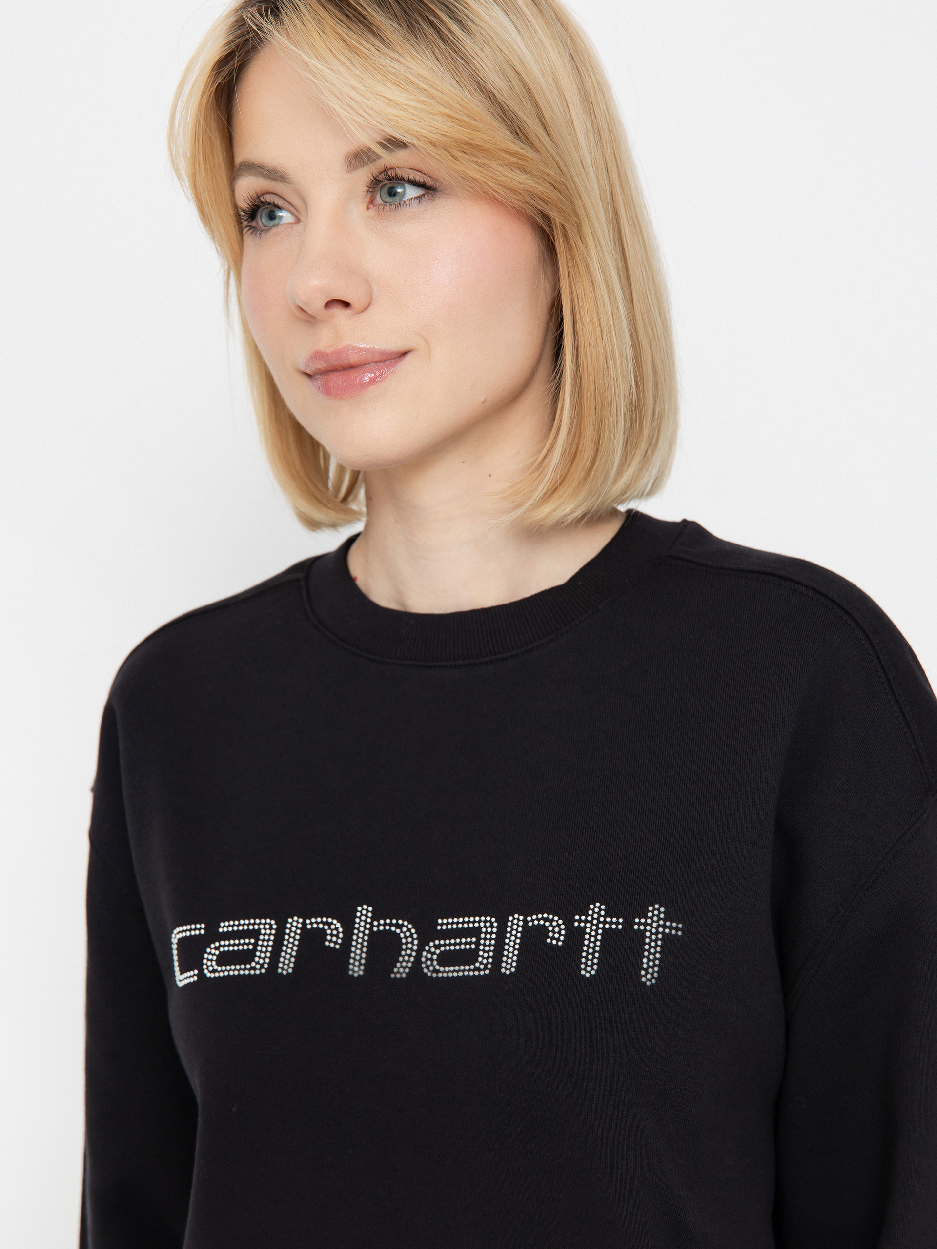 Mikina Carhartt WIP Rivet Script Wmn (black/silver)