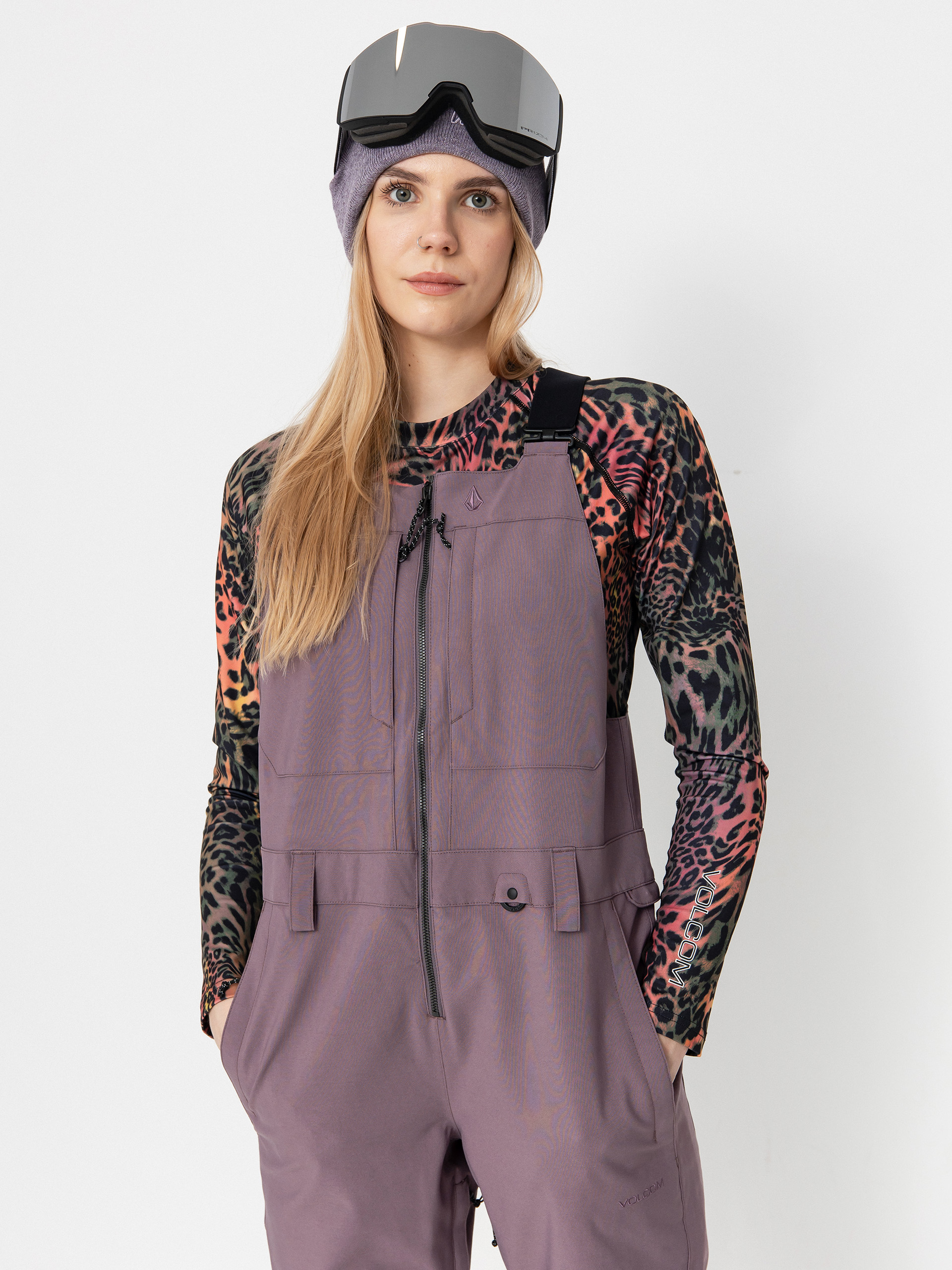Dámské Snowboardové kalhoty  Volcom Swift Bib Overall (dusty lavender)