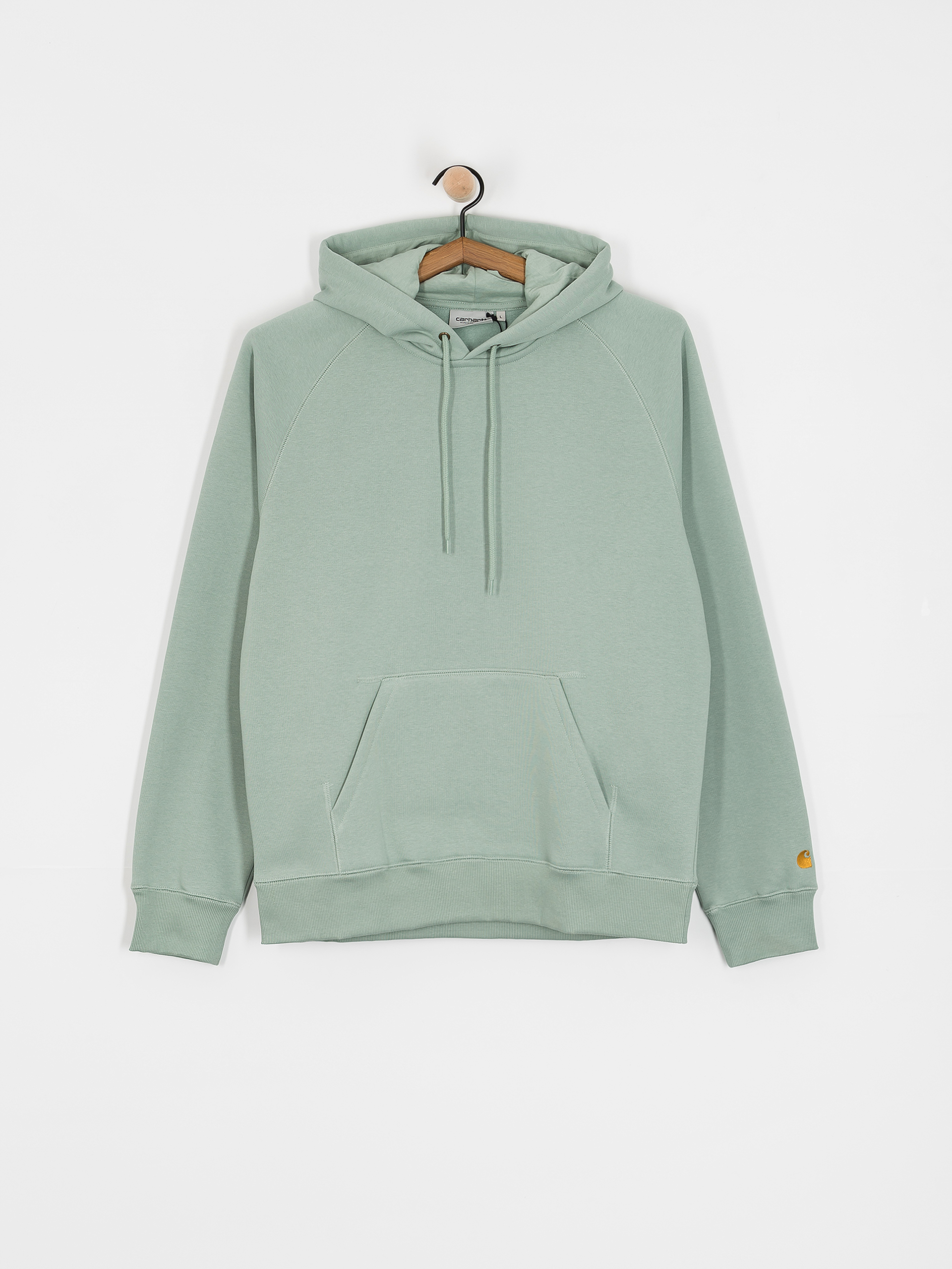 Mikina s kapucí Carhartt WIP Chase HD (frosted green/gold)