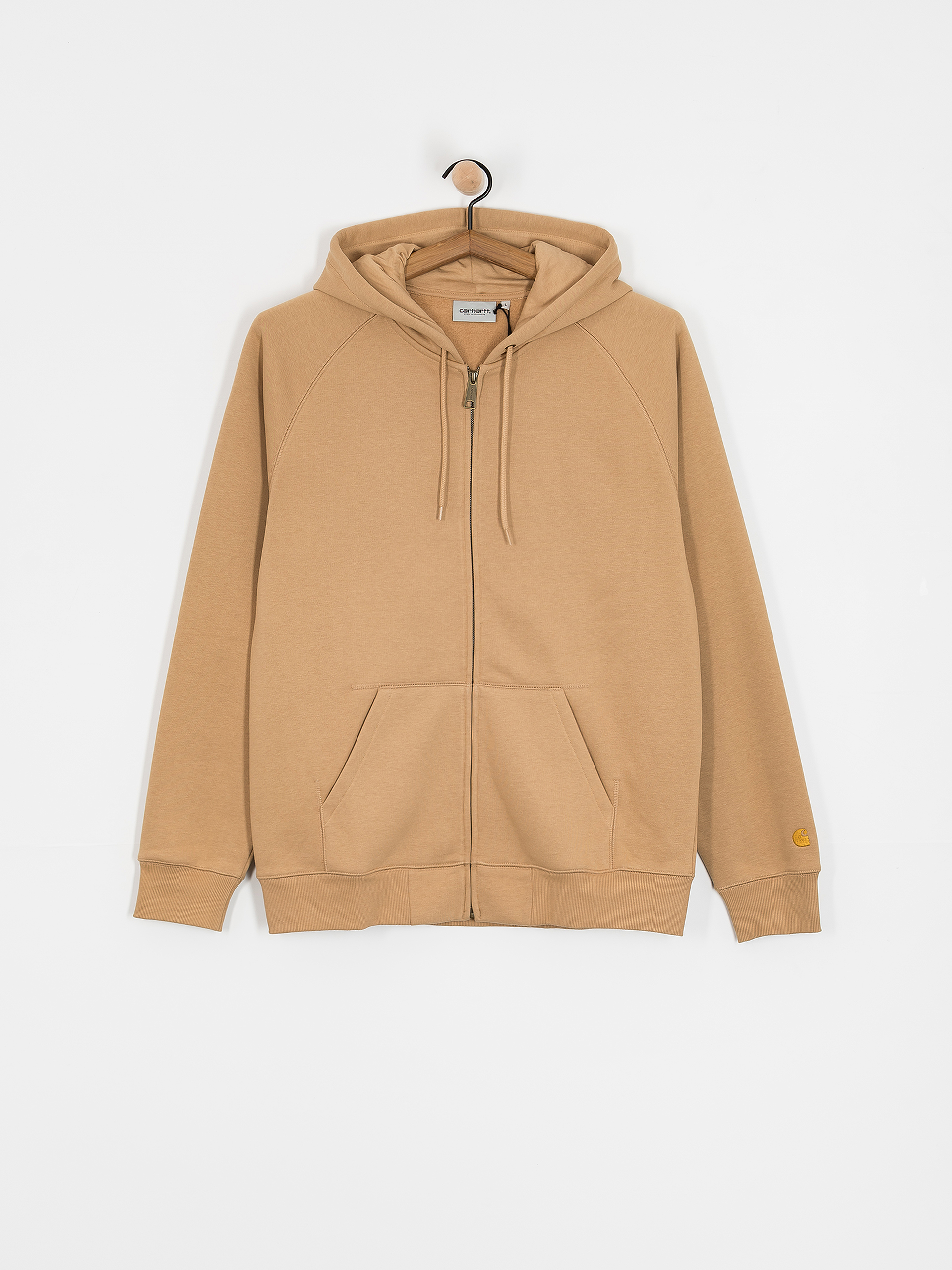 Mikina s kapucí Carhartt WIP Chase ZHD (dusty h brown/gold)