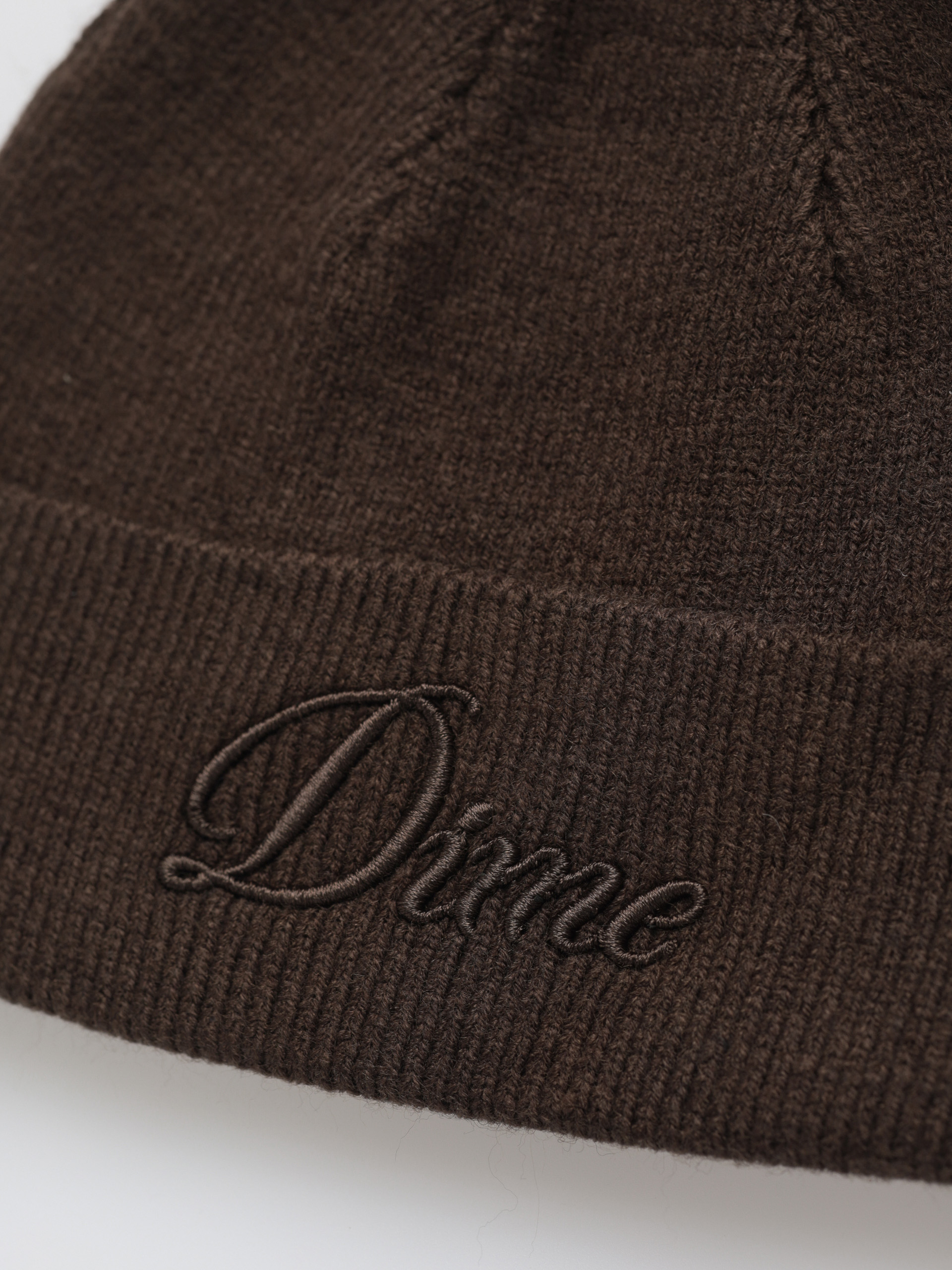 Čepice Dime Cursive Wool Fold (dark brown)