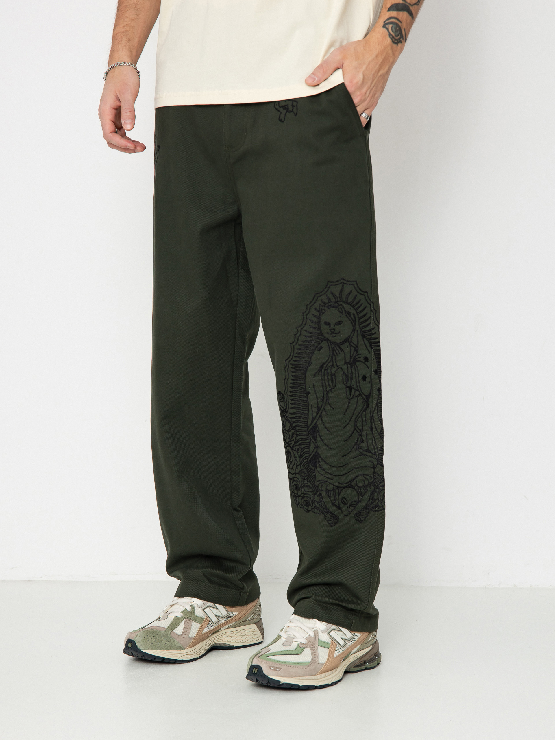 Kalhoty RipNDip Mother Nerm Twill (dark olive)