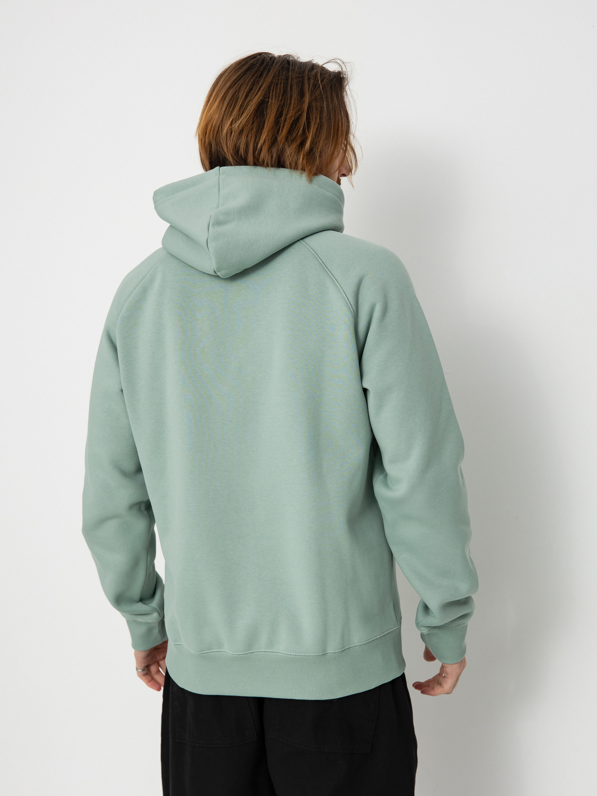 Mikina s kapucí Carhartt WIP Chase HD (frosted green/gold)