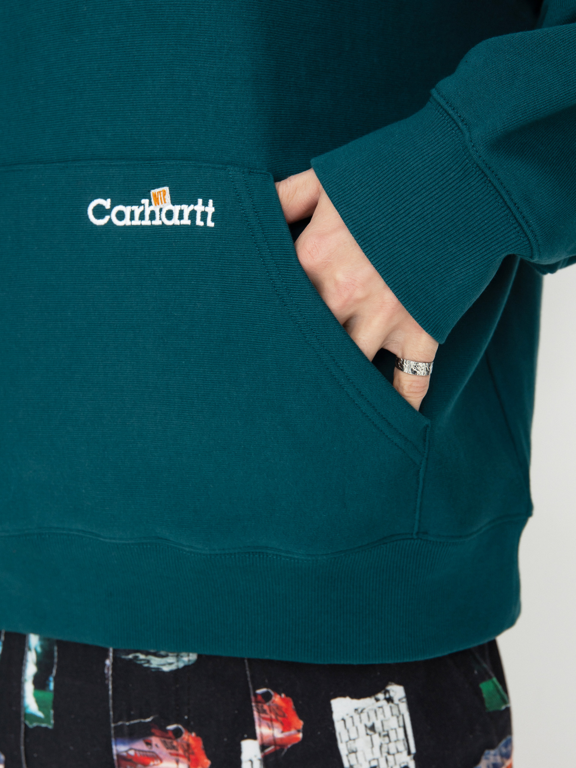 Mikina s kapucí Carhartt WIP Label Script HD (malachite)