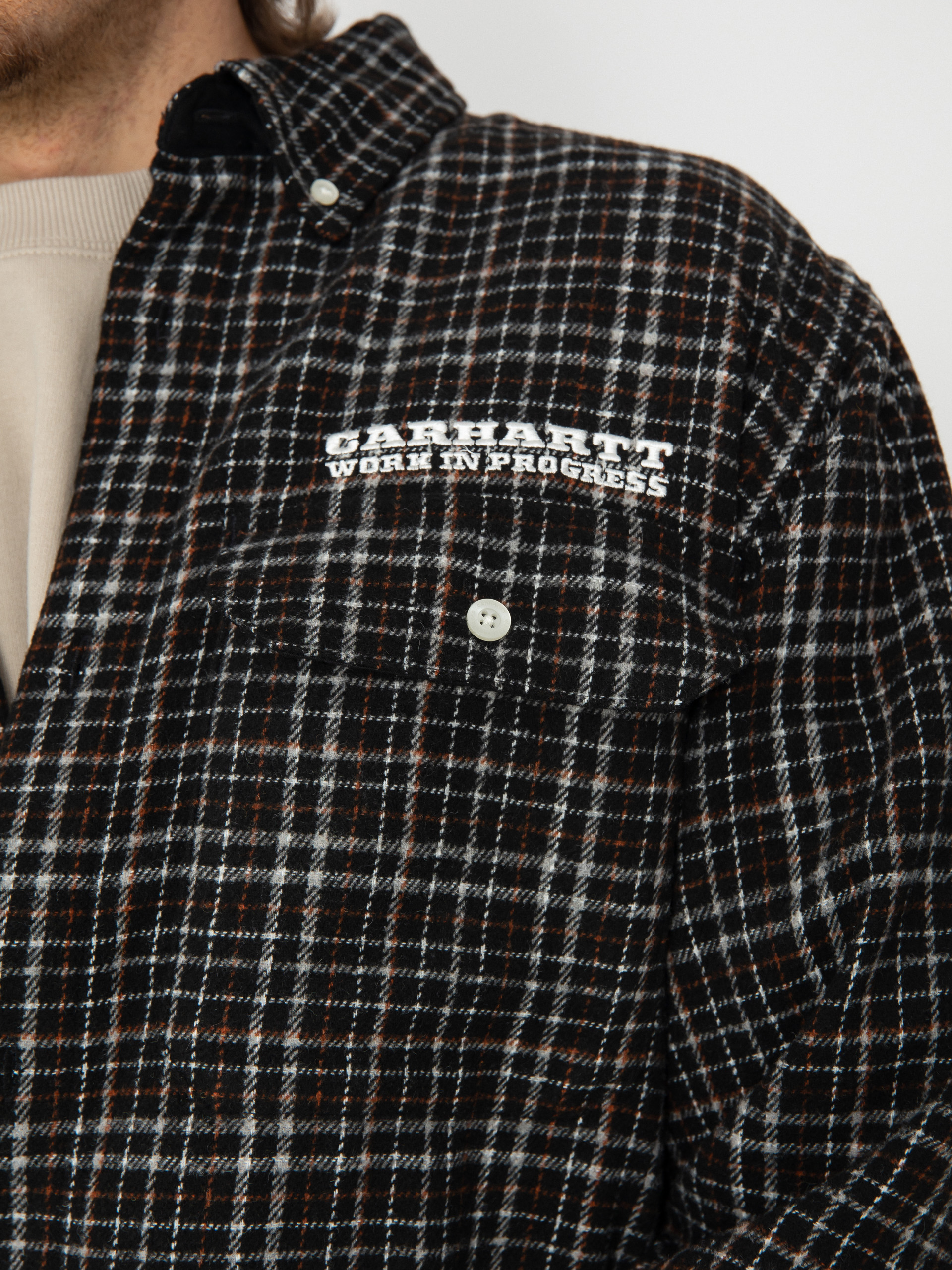 Košile Carhartt WIP Runaway Millett (millett check black/wax)