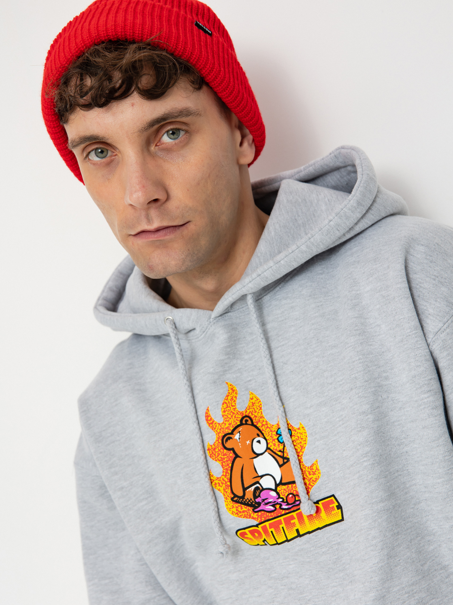 Mikina s kapucí Spitfire Lil Beatdowns HD (heather grey)