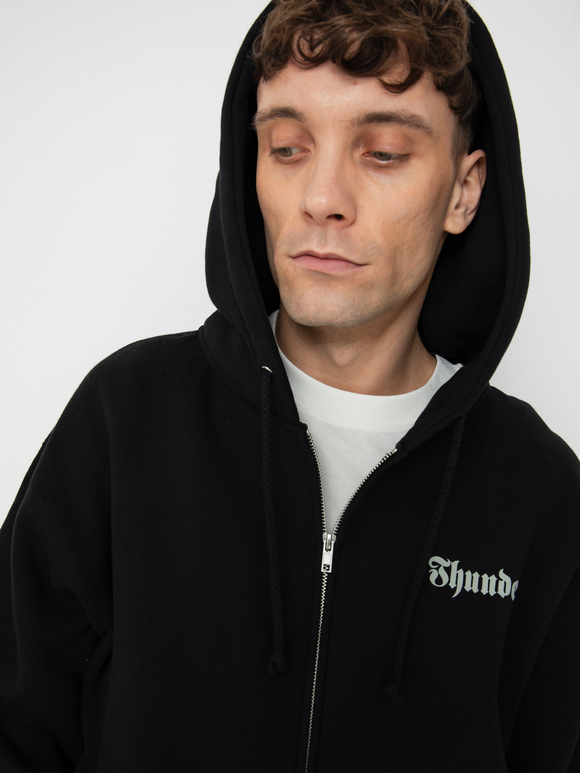Mikina s kapucí Thunder World Wide ZHD (black/grey)
