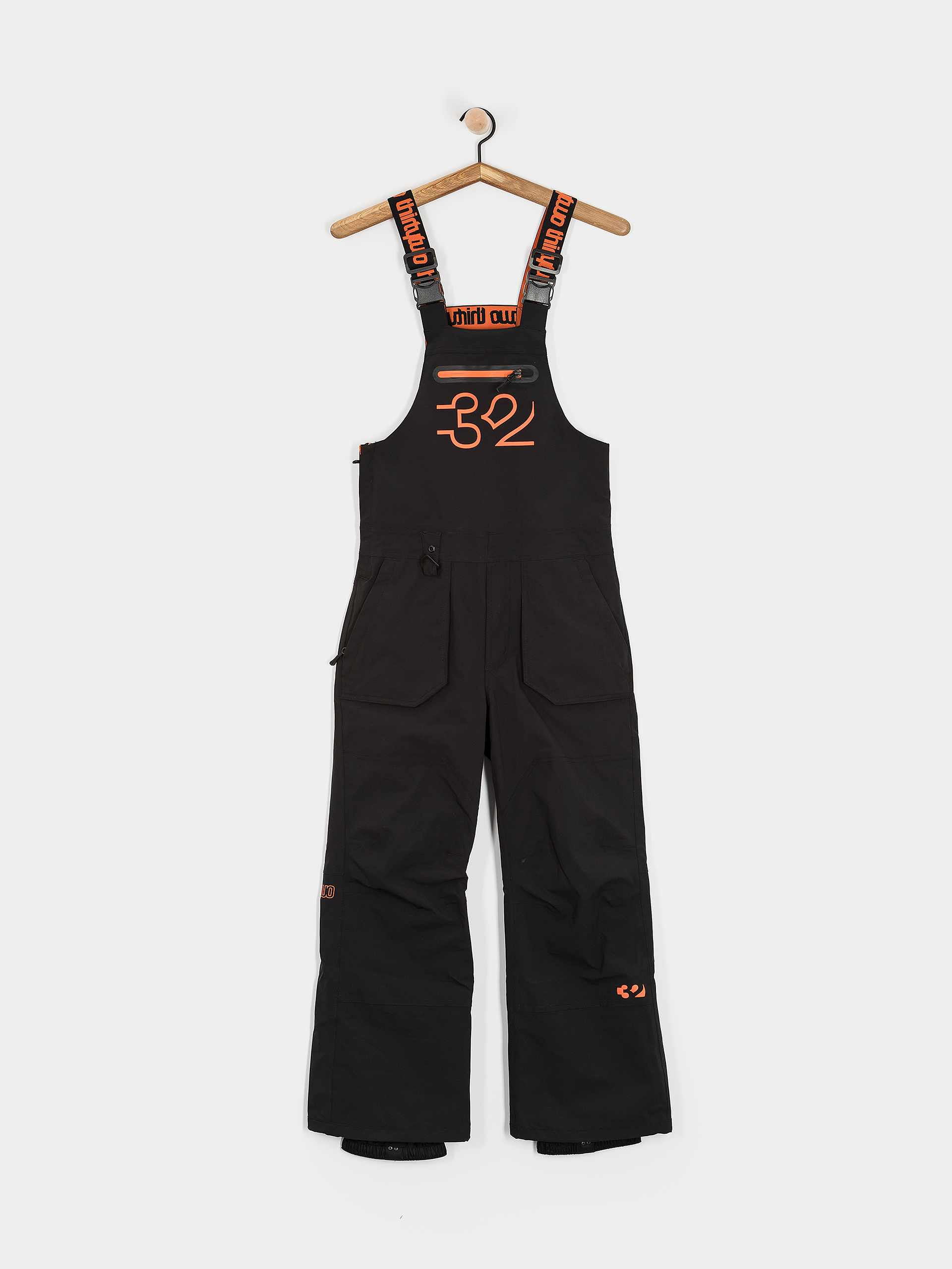 Snowboardové kalhoty  ThirtyTwo Youth Basement Bib JR (black/orange)