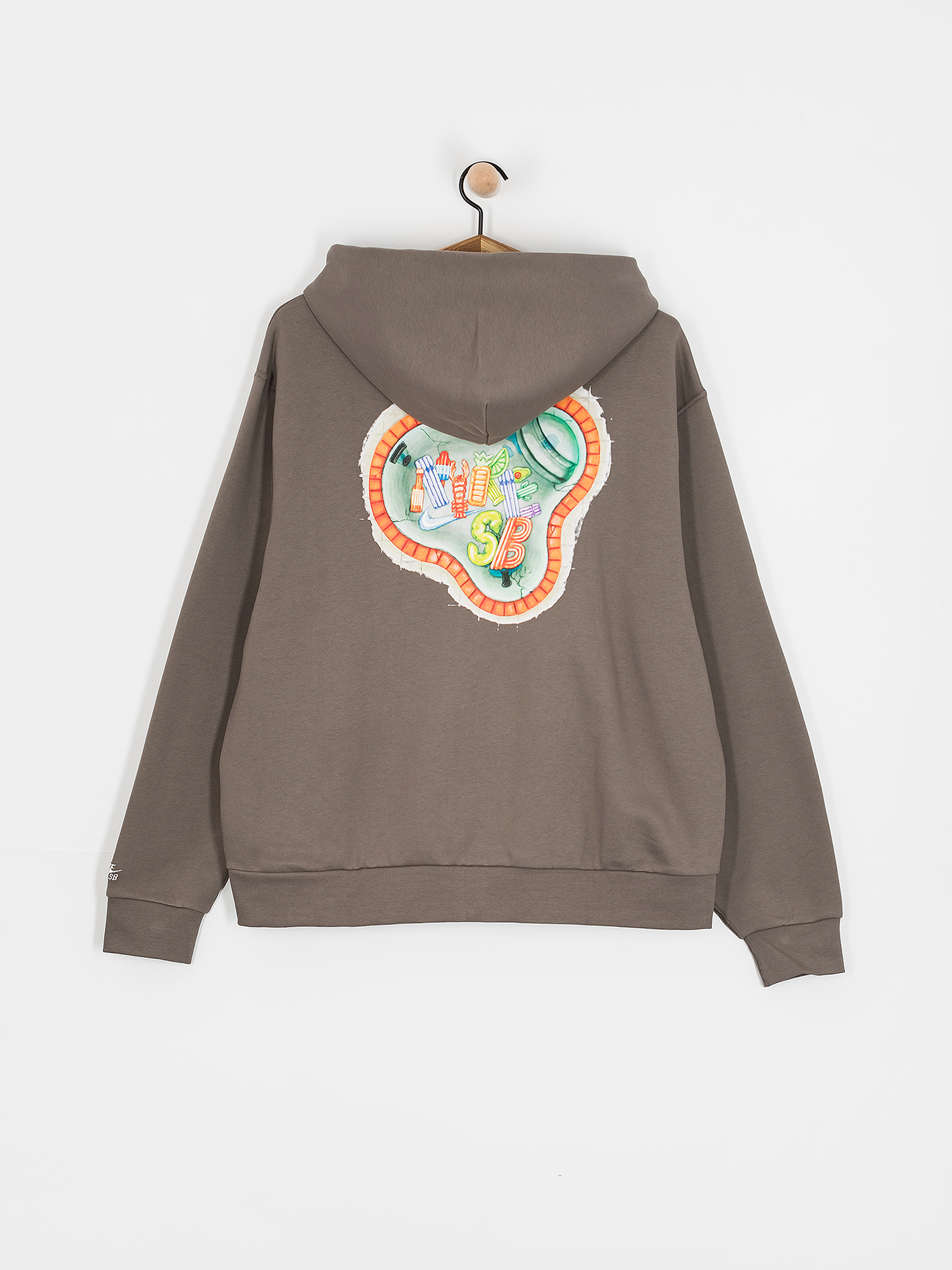 Mikina s kapucí Nike SB Pool Airs ZHD (cave stone/white)