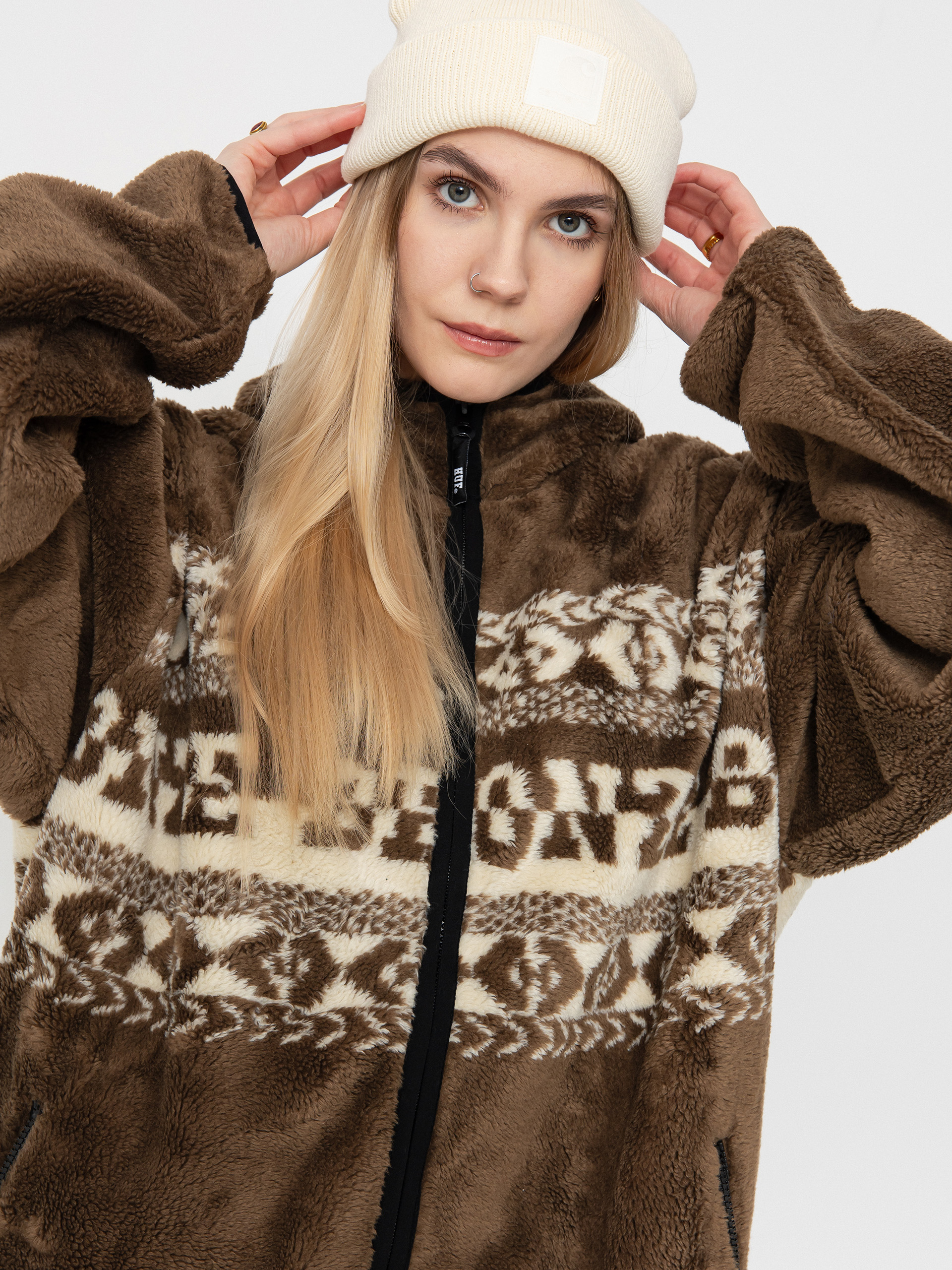 Pánský Fleecová mikina HUF X Bronze High Pile (brown)