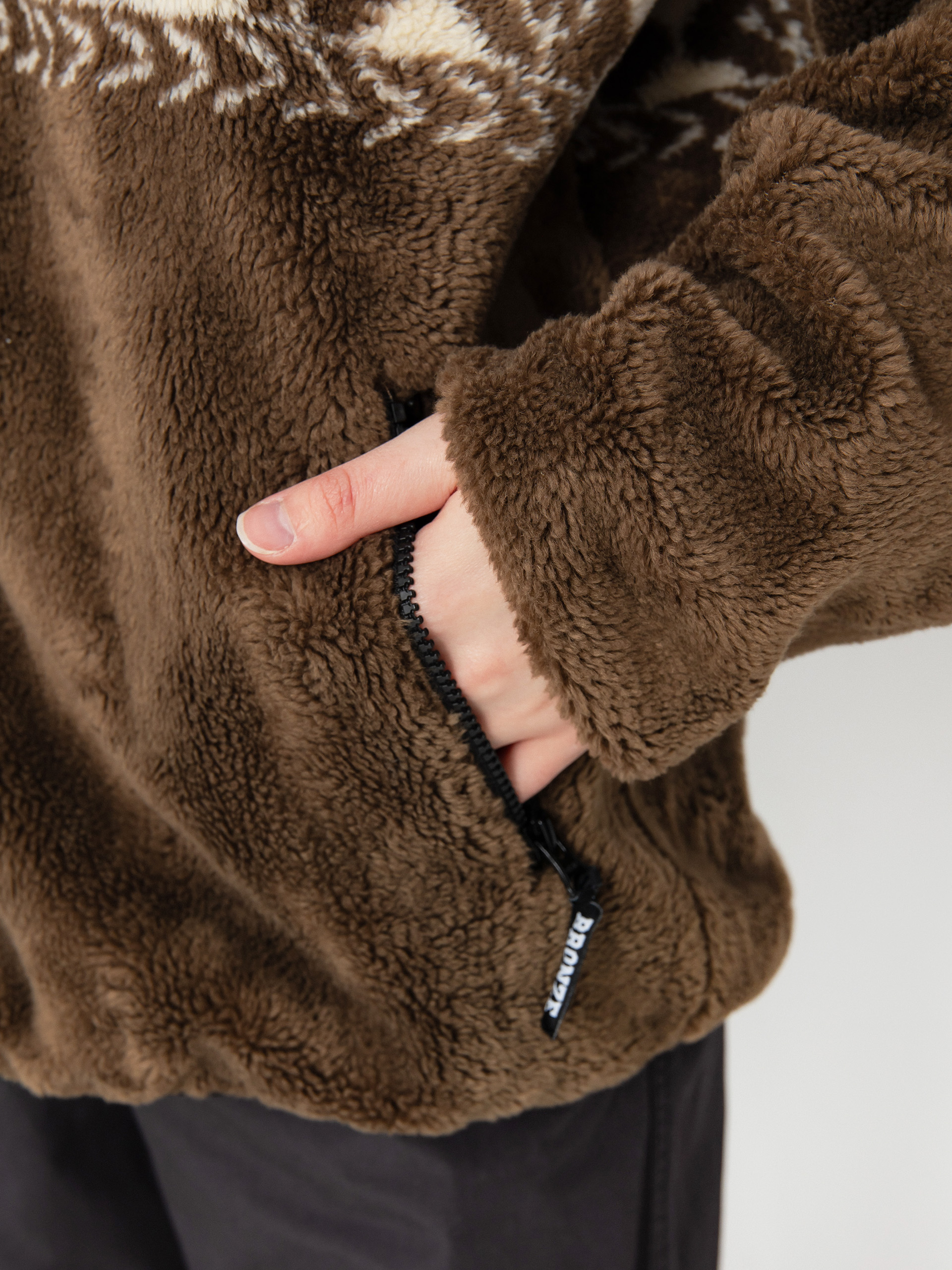 Pánský Fleecová mikina HUF X Bronze High Pile (brown)