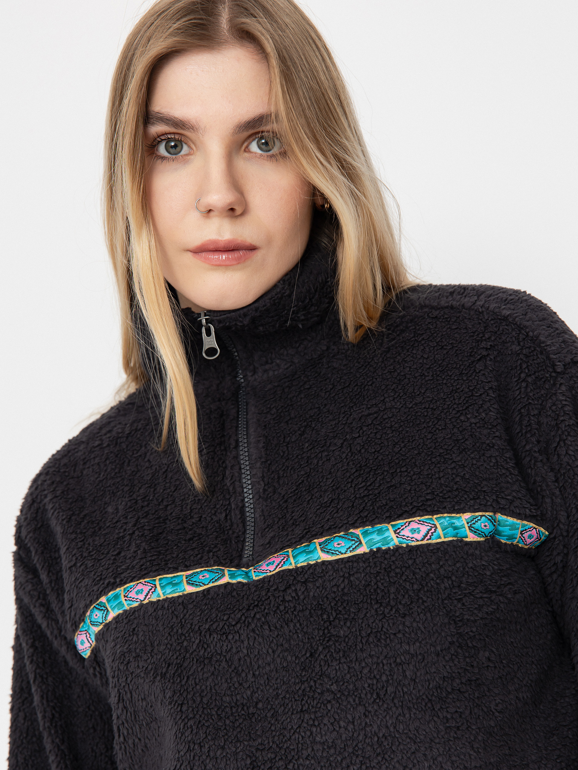 Dámský Fleecová mikina Billabong Holiday Cropped (black sands)