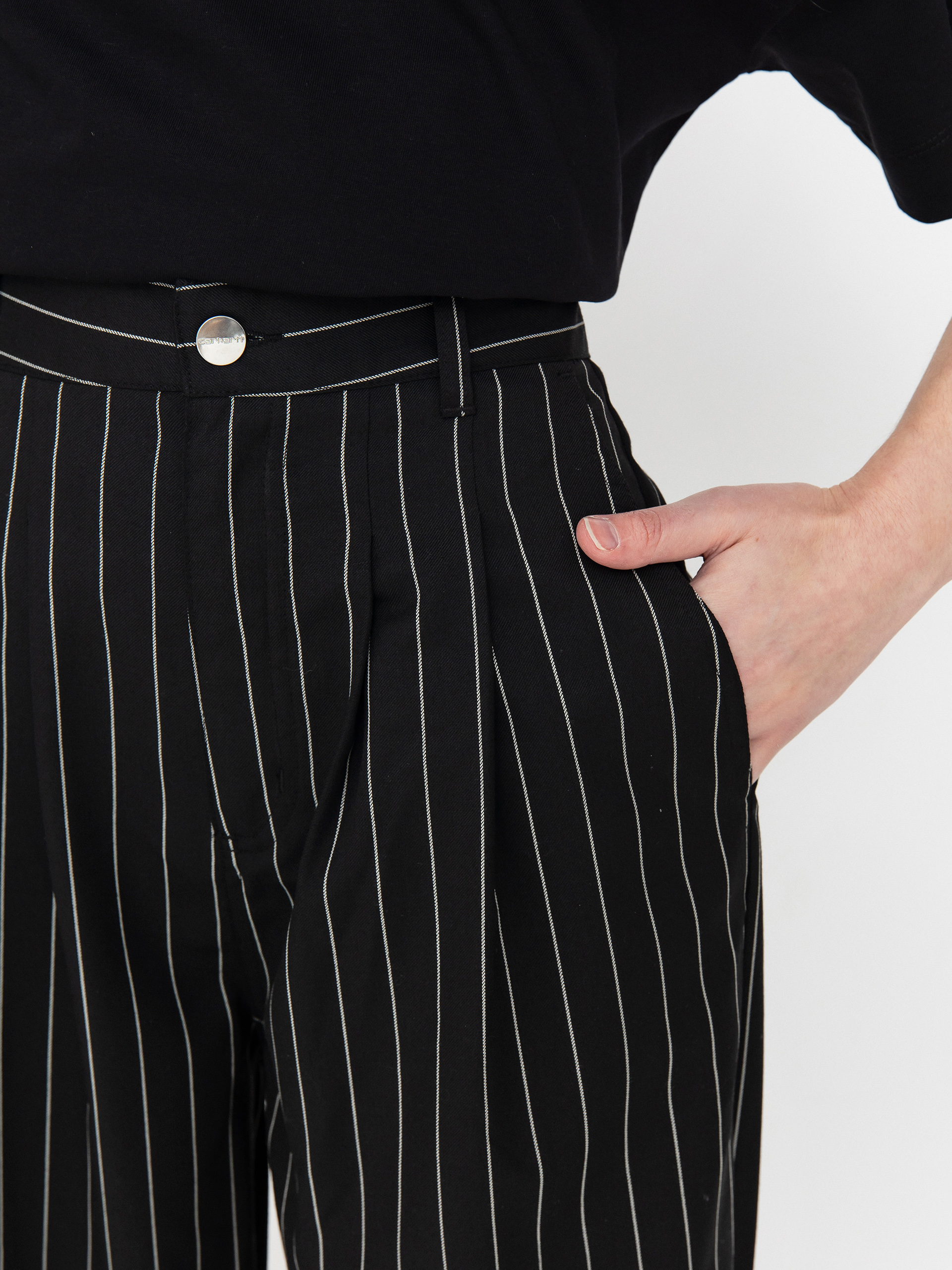 Kalhoty Carhartt WIP Seaton Wmn (seaton stripe black)