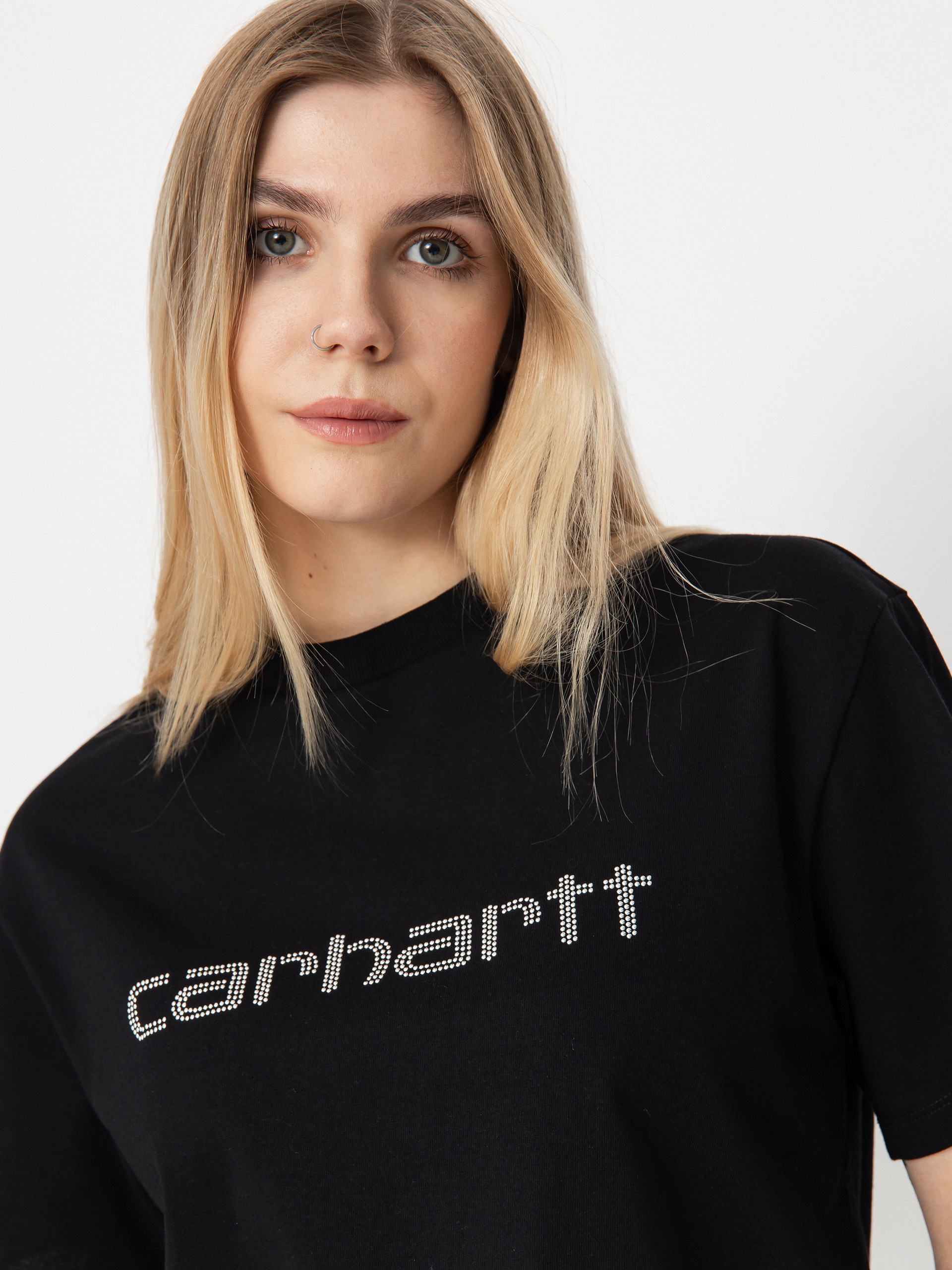 Tričko Carhartt WIP Rivet Script Wmn (black/silver)