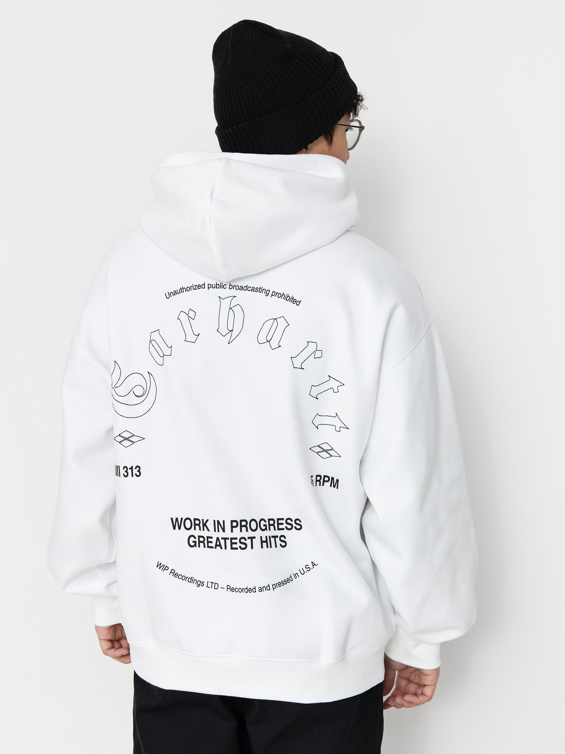 Mikina s kapucí Carhartt WIP Greatest Hits HD (white/black)