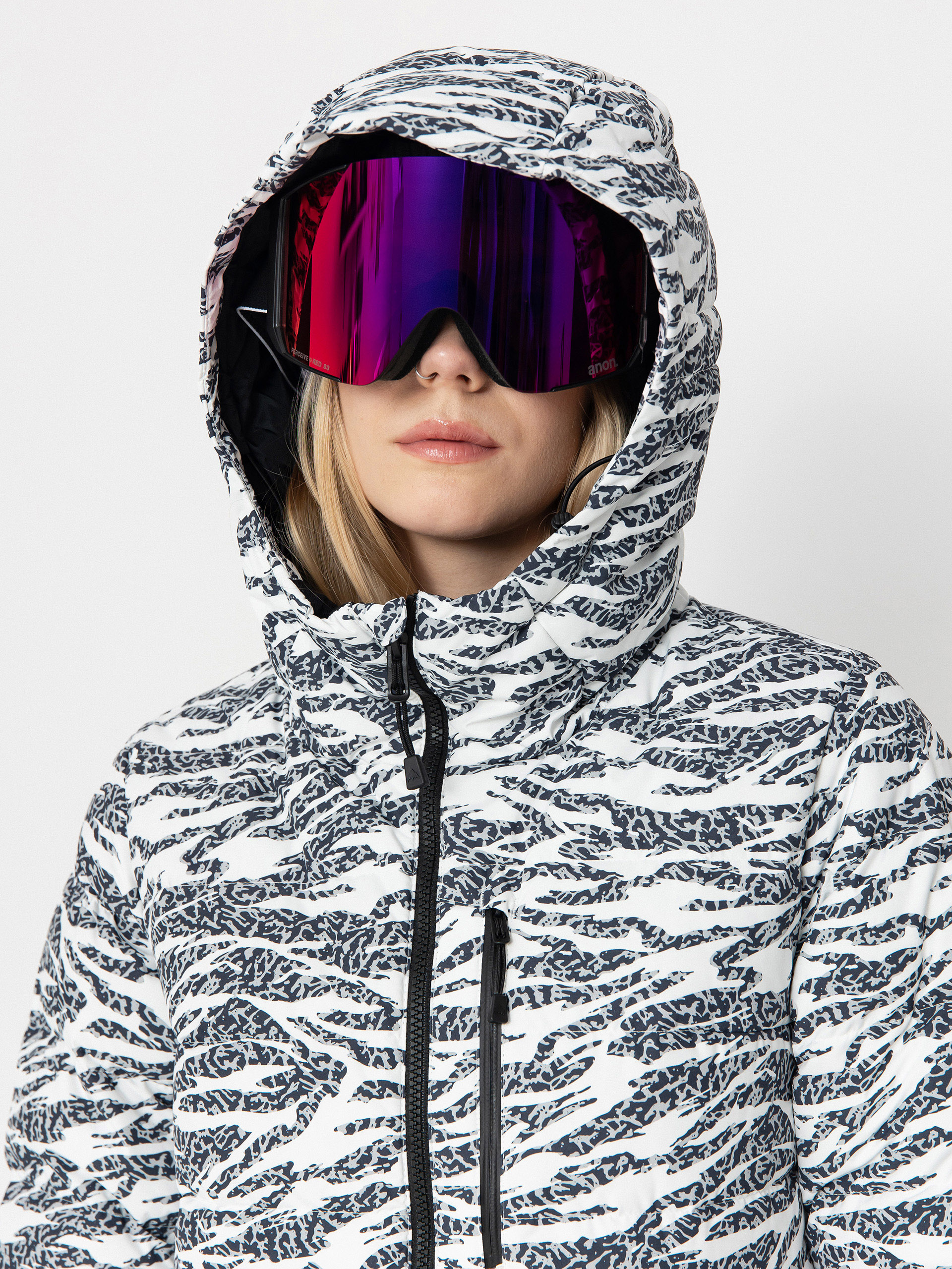 Dámská Snowboardová bunda Burton Loyil Down (zebra camo)