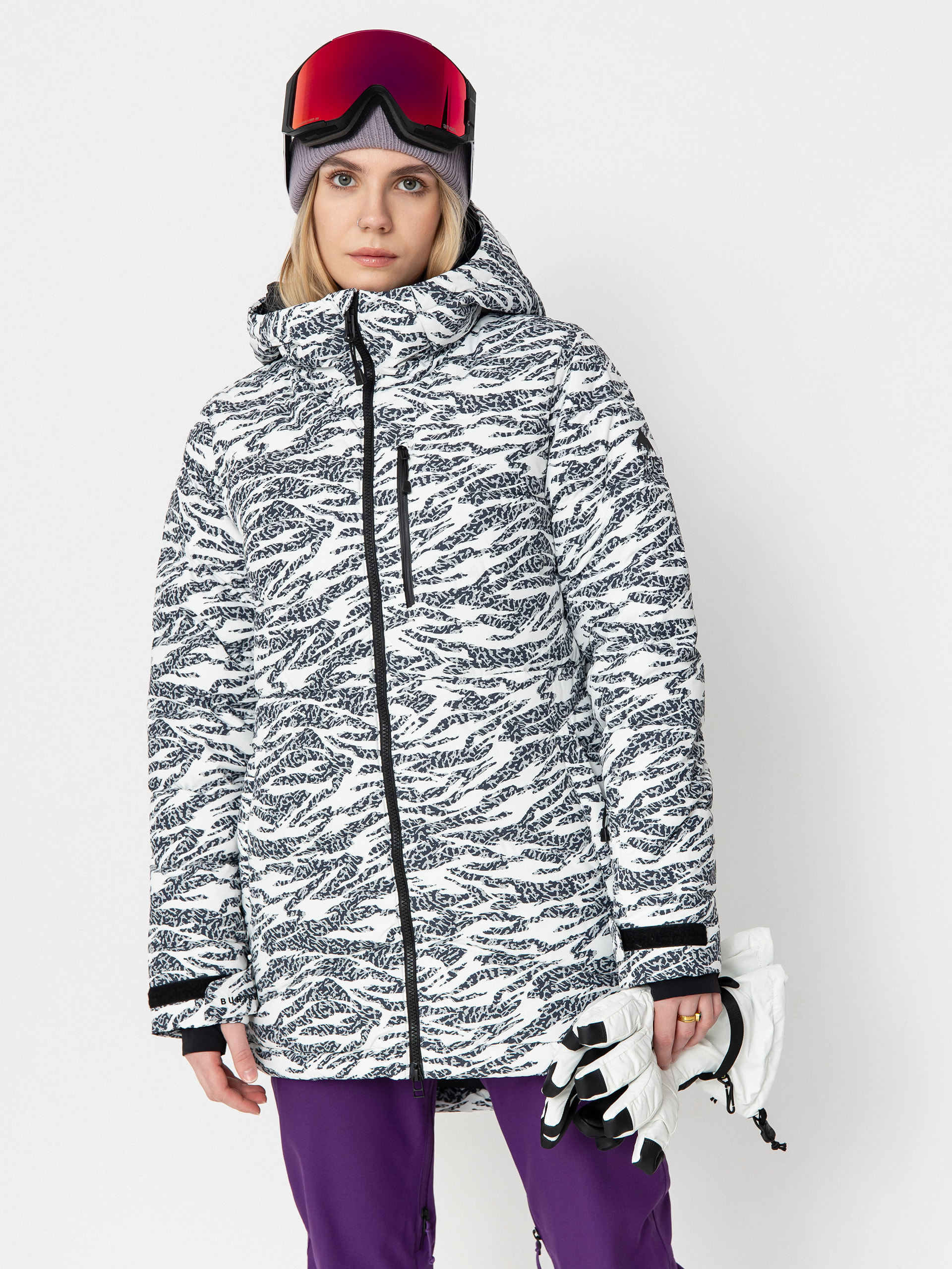 Dámská Snowboardová bunda Burton Loyil Down (zebra camo)