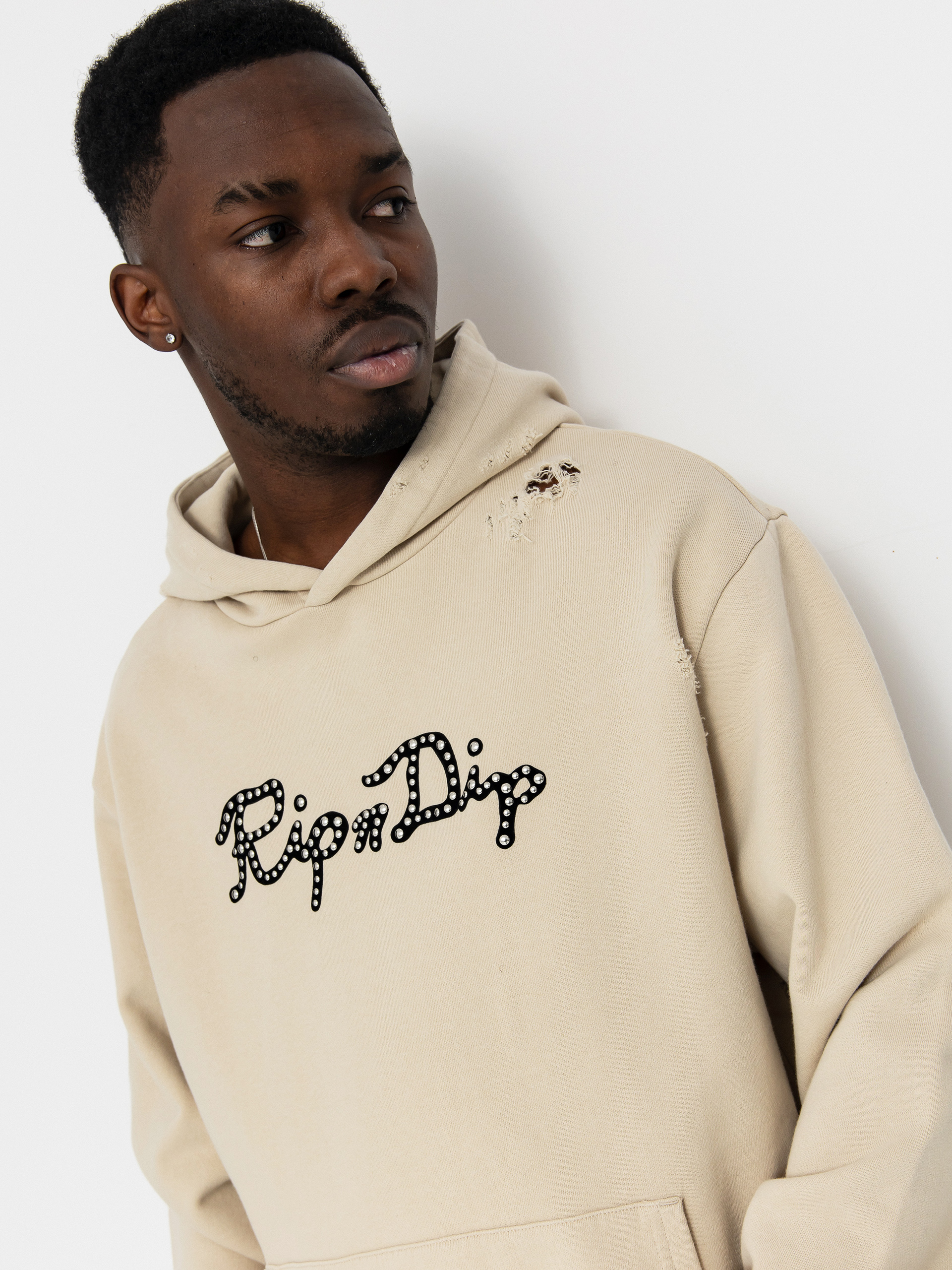 Mikina s kapucí RipNDip Script HD (khaki)