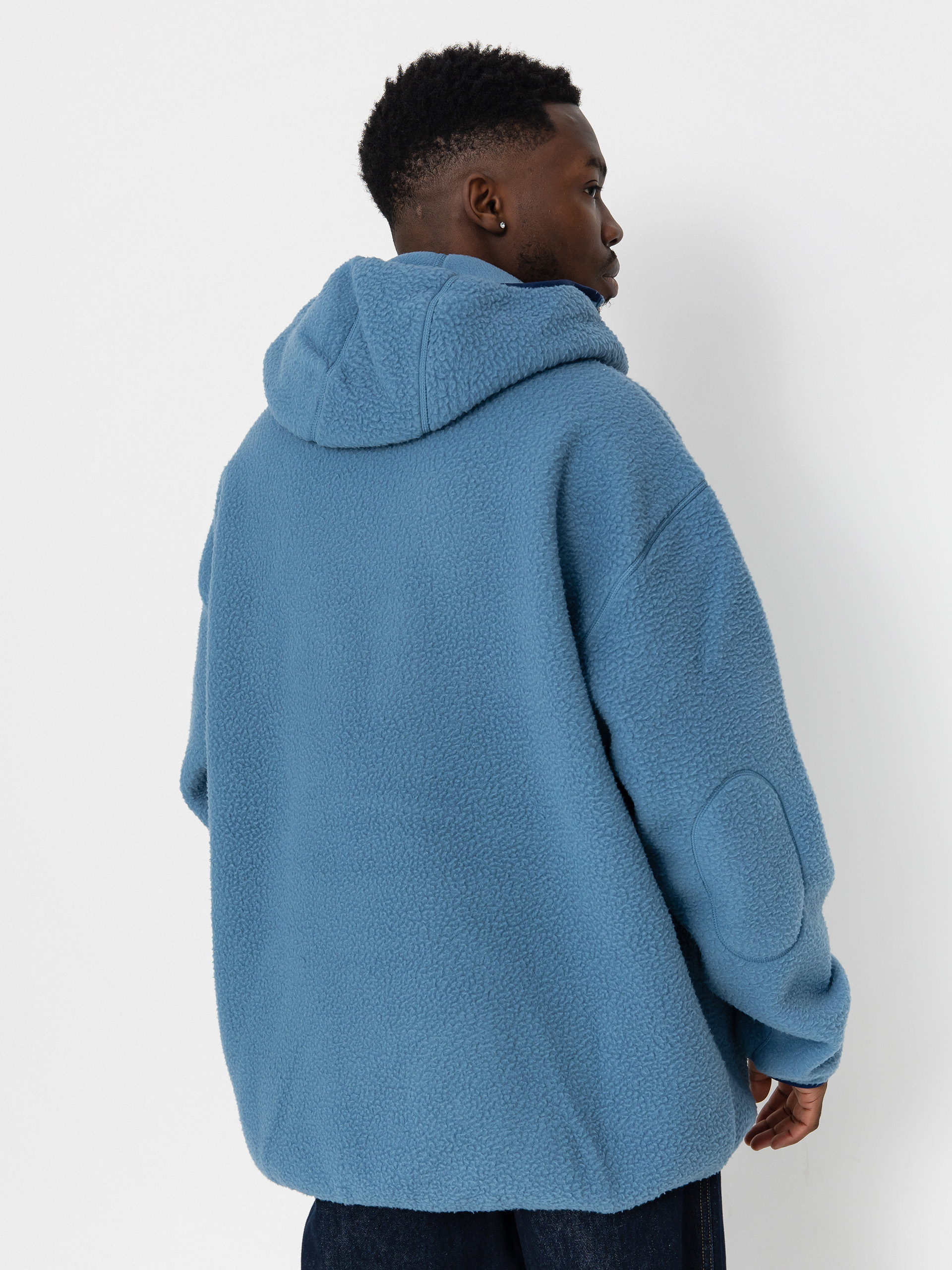 Pánský Fleecová mikina New Balance Hoops Sherpa Top (heronblue)