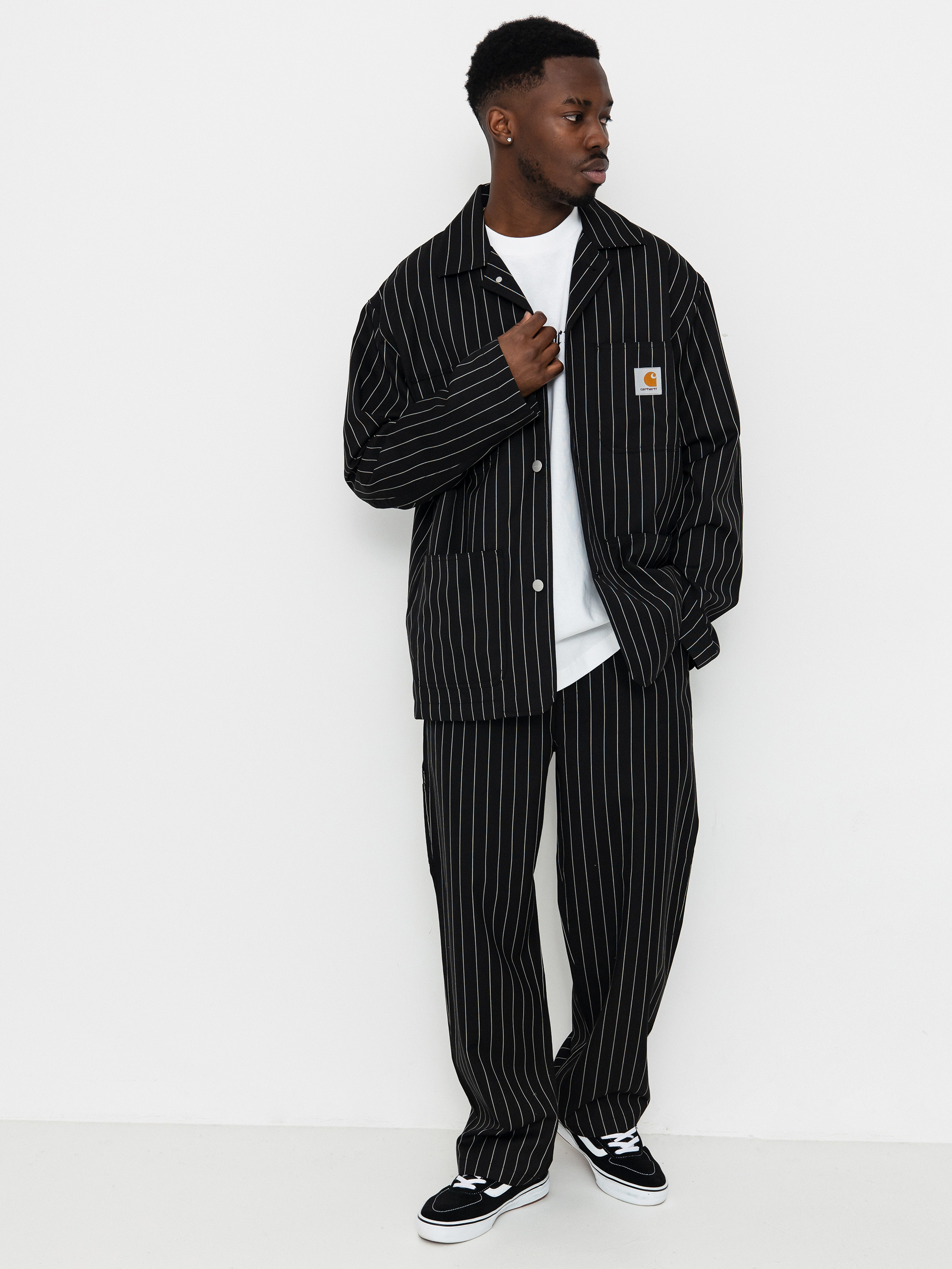 Kalhoty Carhartt WIP Seaton černá (seaton stripe black)
