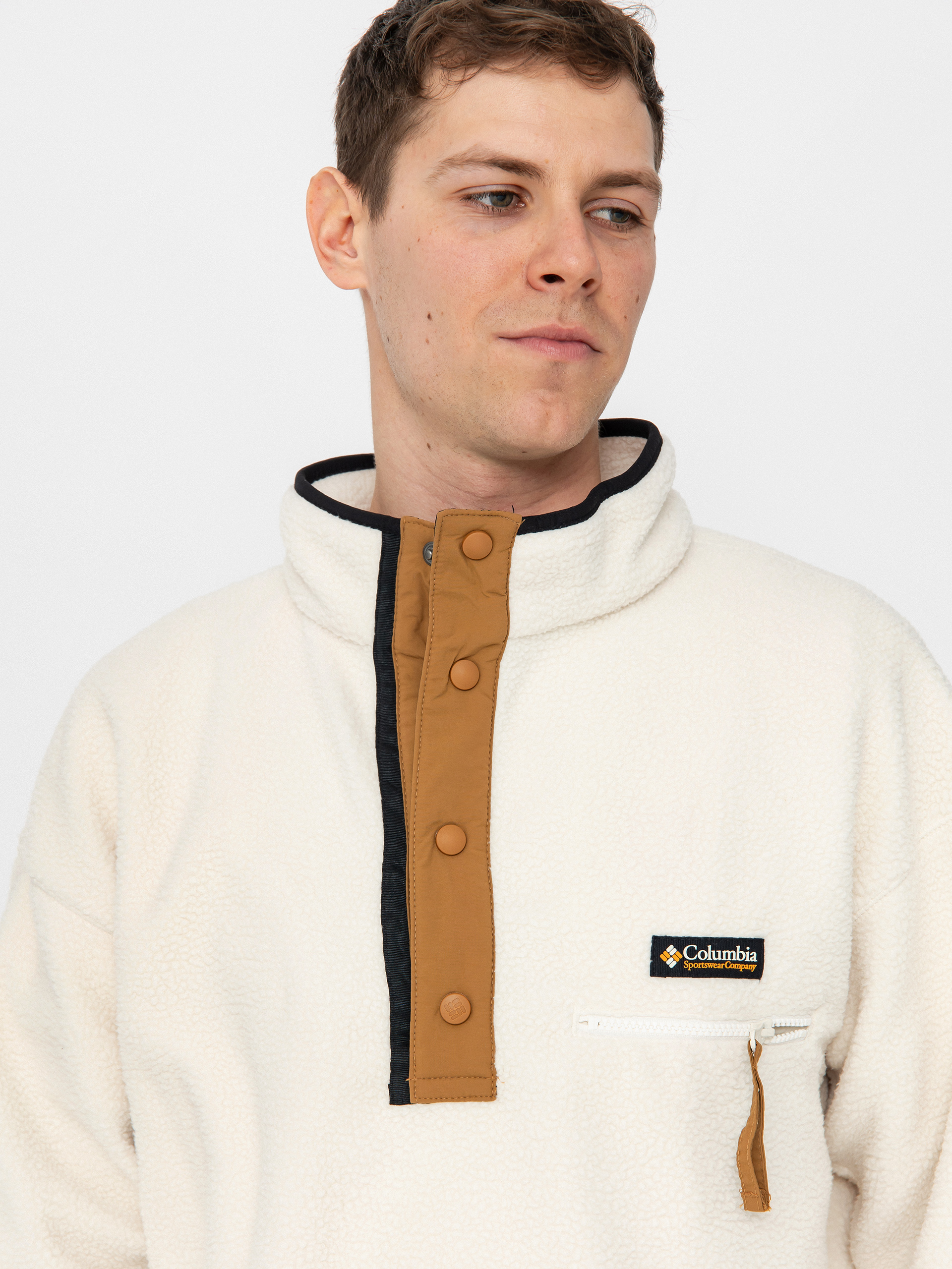 Pánský Fleecová mikina Columbia Helvetia II Half Snap (chalk)