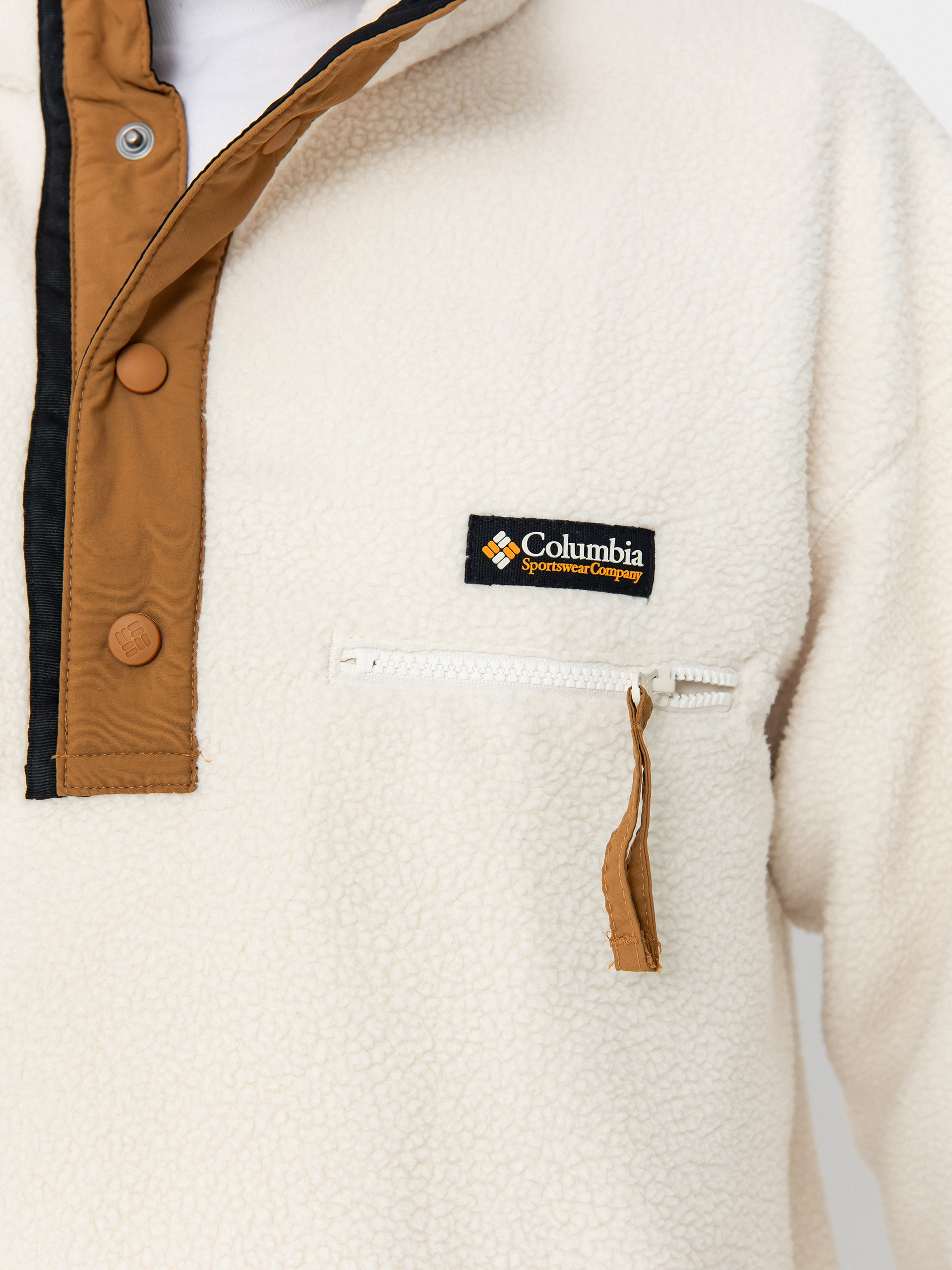 Pánský Fleecová mikina Columbia Helvetia II Half Snap (chalk)