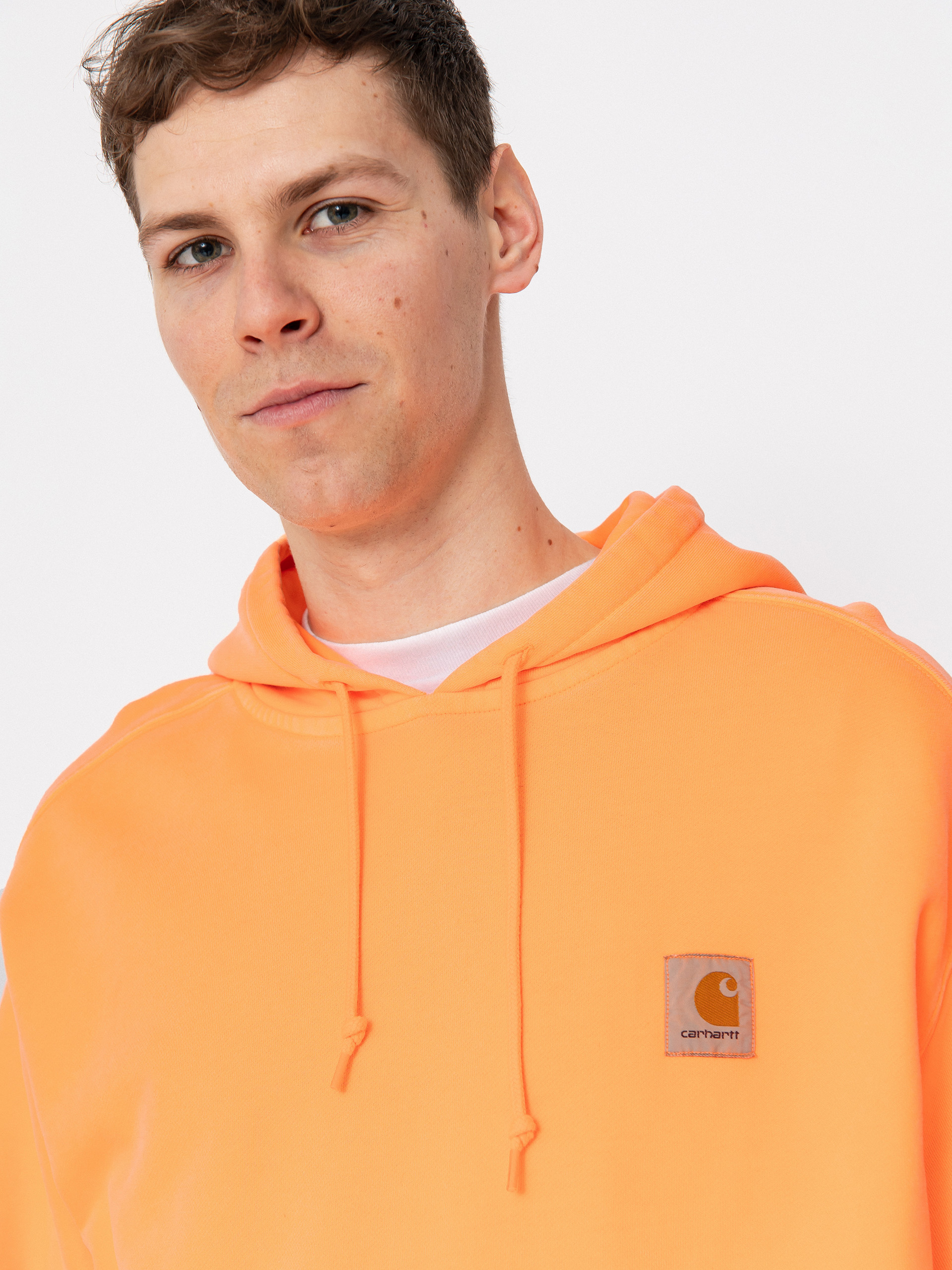 Mikina s kapucí Carhartt WIP Industry HD (lumo orange)