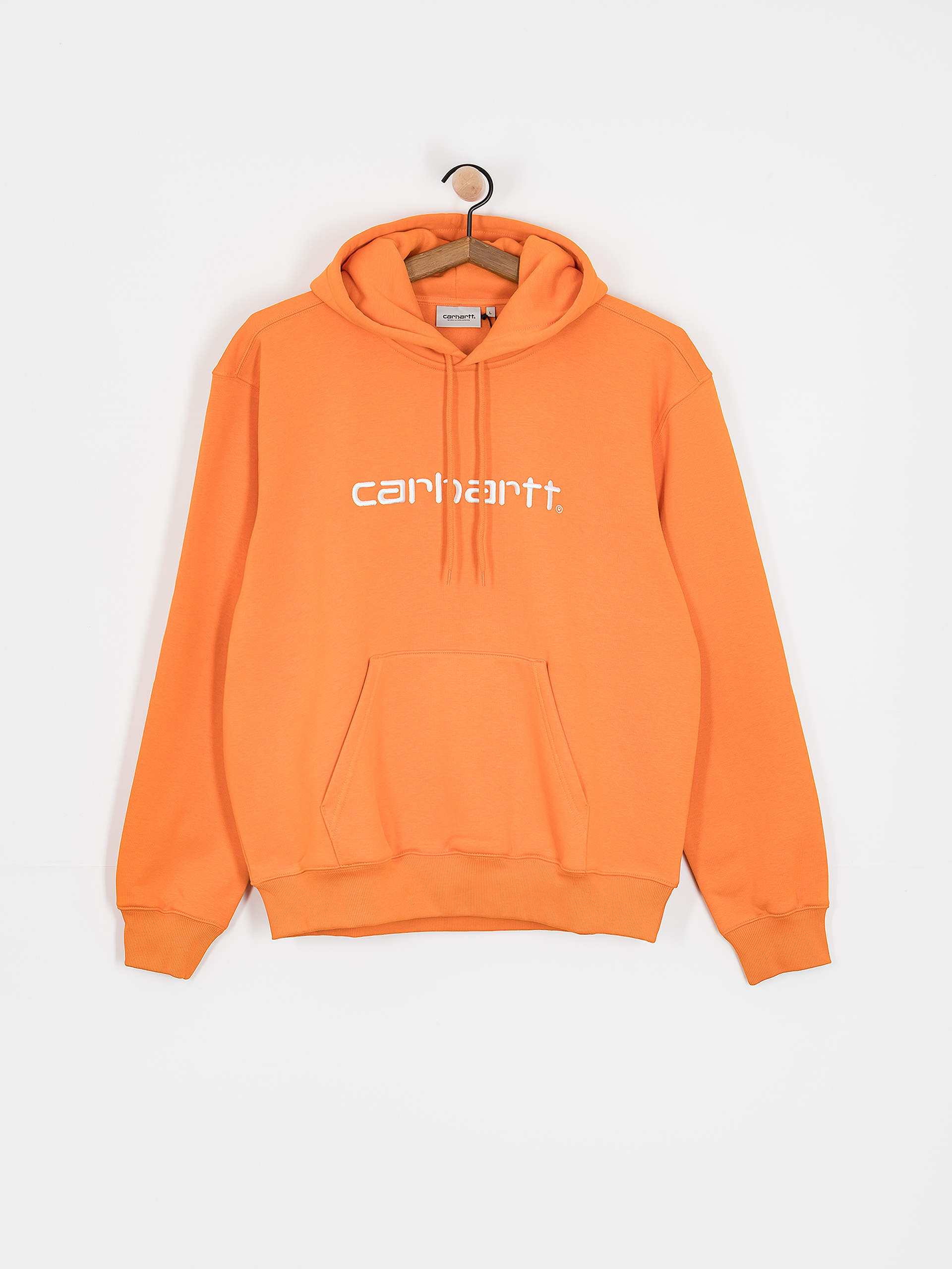 Mikina s kapucí Carhartt WIP Carhartt HD (pumpkin/white)