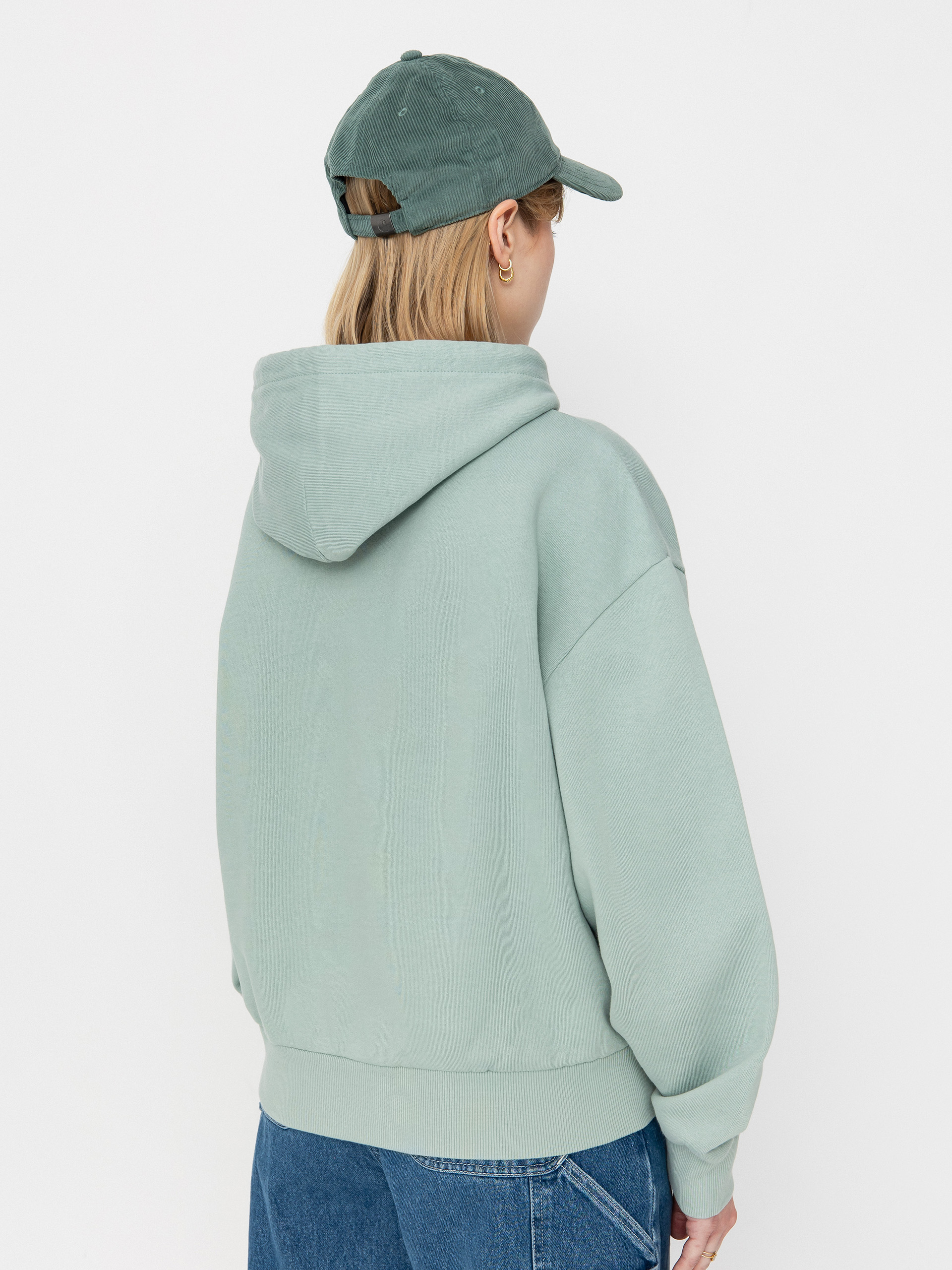 Mikina s kapucí Carhartt WIP Casey HD Wmn (frosted green/silver)