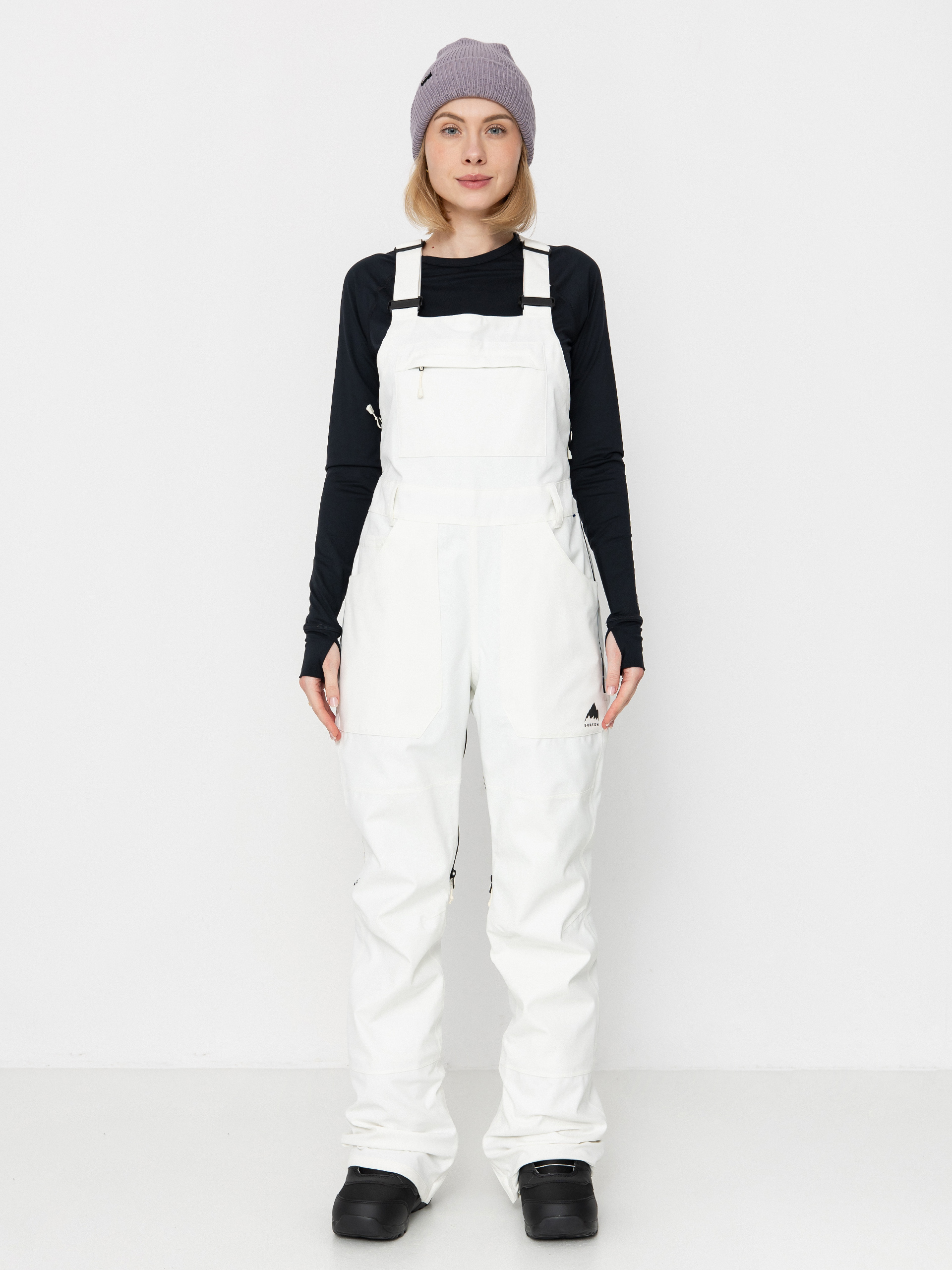 Dámské Snowboardové kalhoty  Burton Avalon Stretch Bib (stout white)